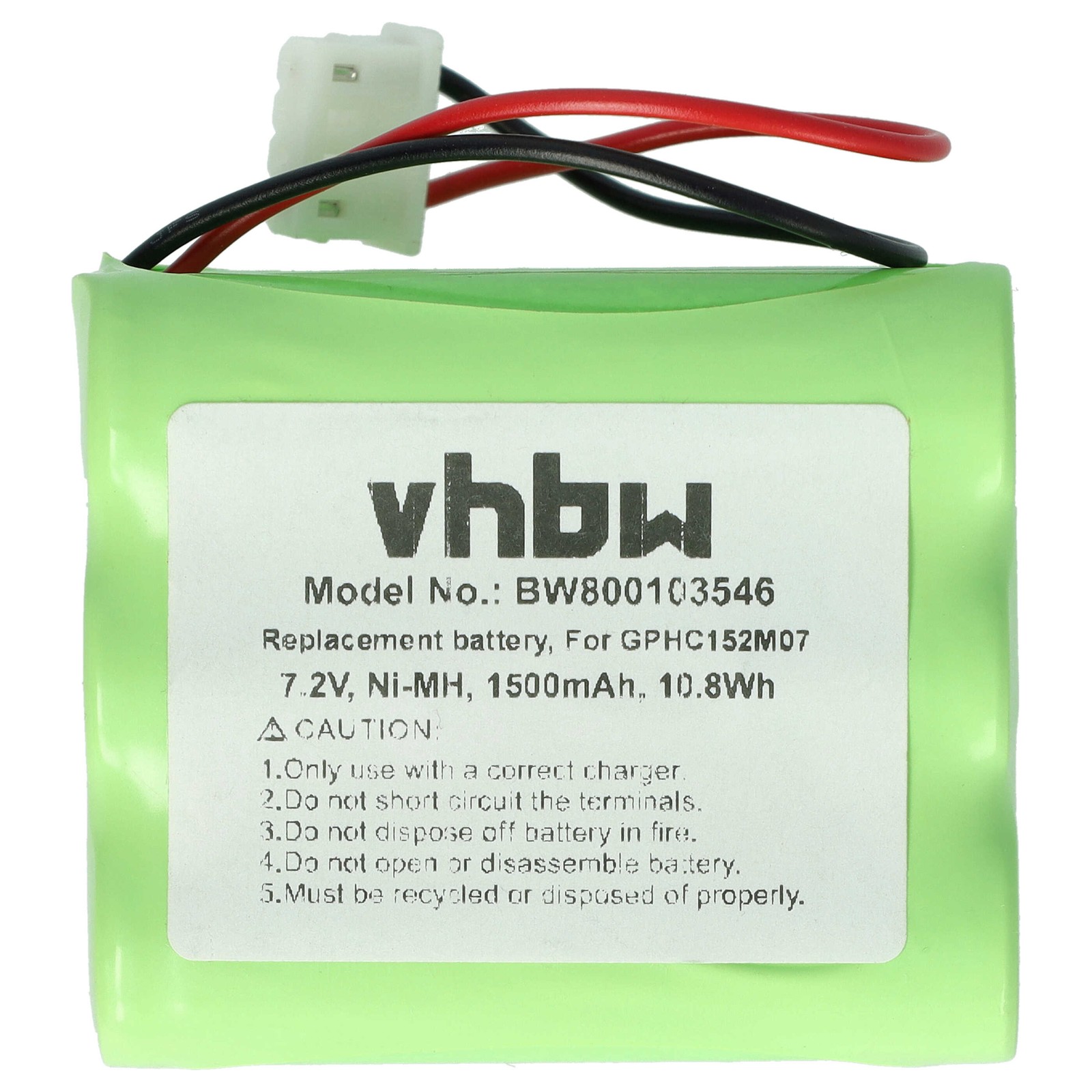 Battery for GPRHC152M073 4408927 1500mAh 7.2V