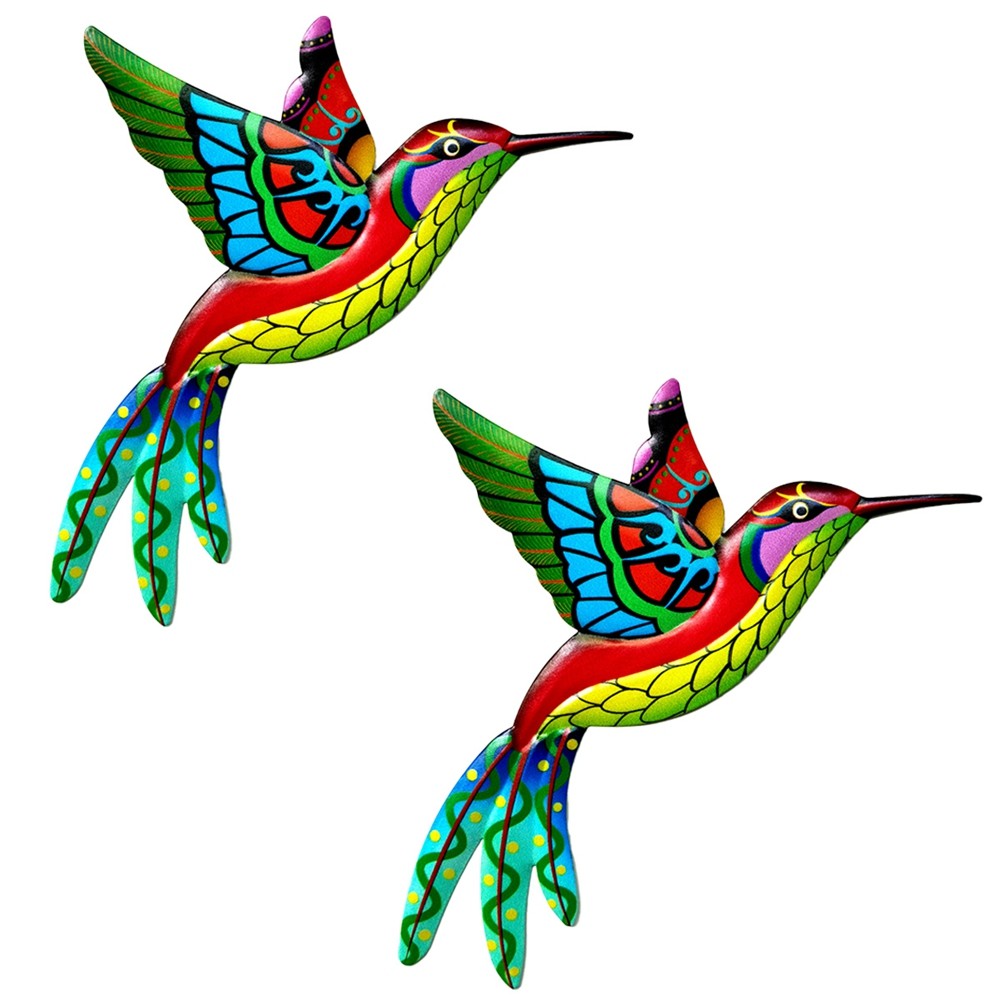 3X(Yellow Outdoor Metal Wall Decor - 3D Metal Bird Wall Decor - Outdoor8014