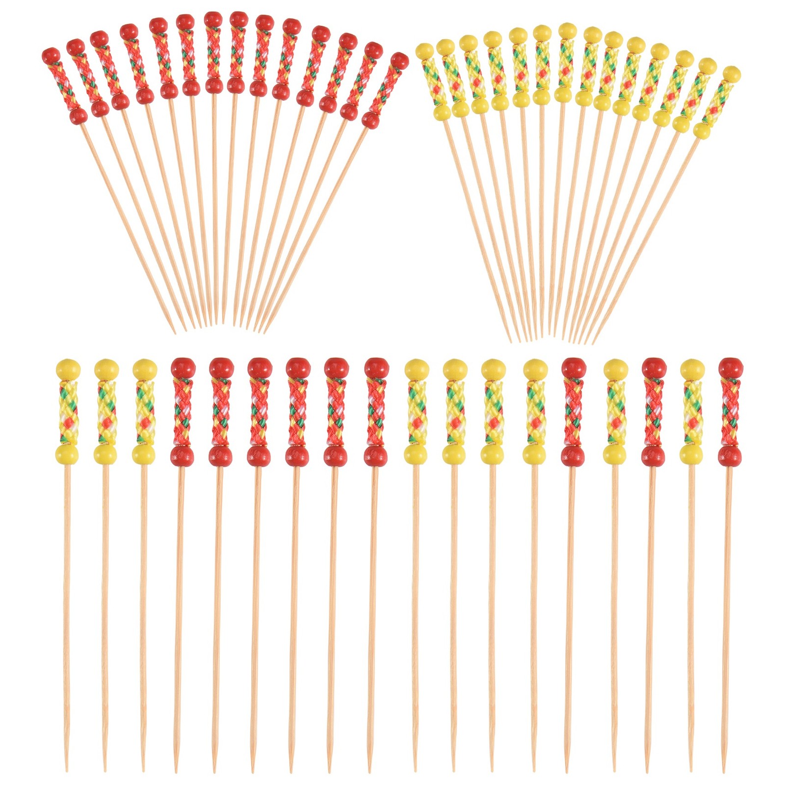 10X(200Pcs Bamboo Fruit Sticks, Wooden Toothpicks for Party Tapas Nibbles8683