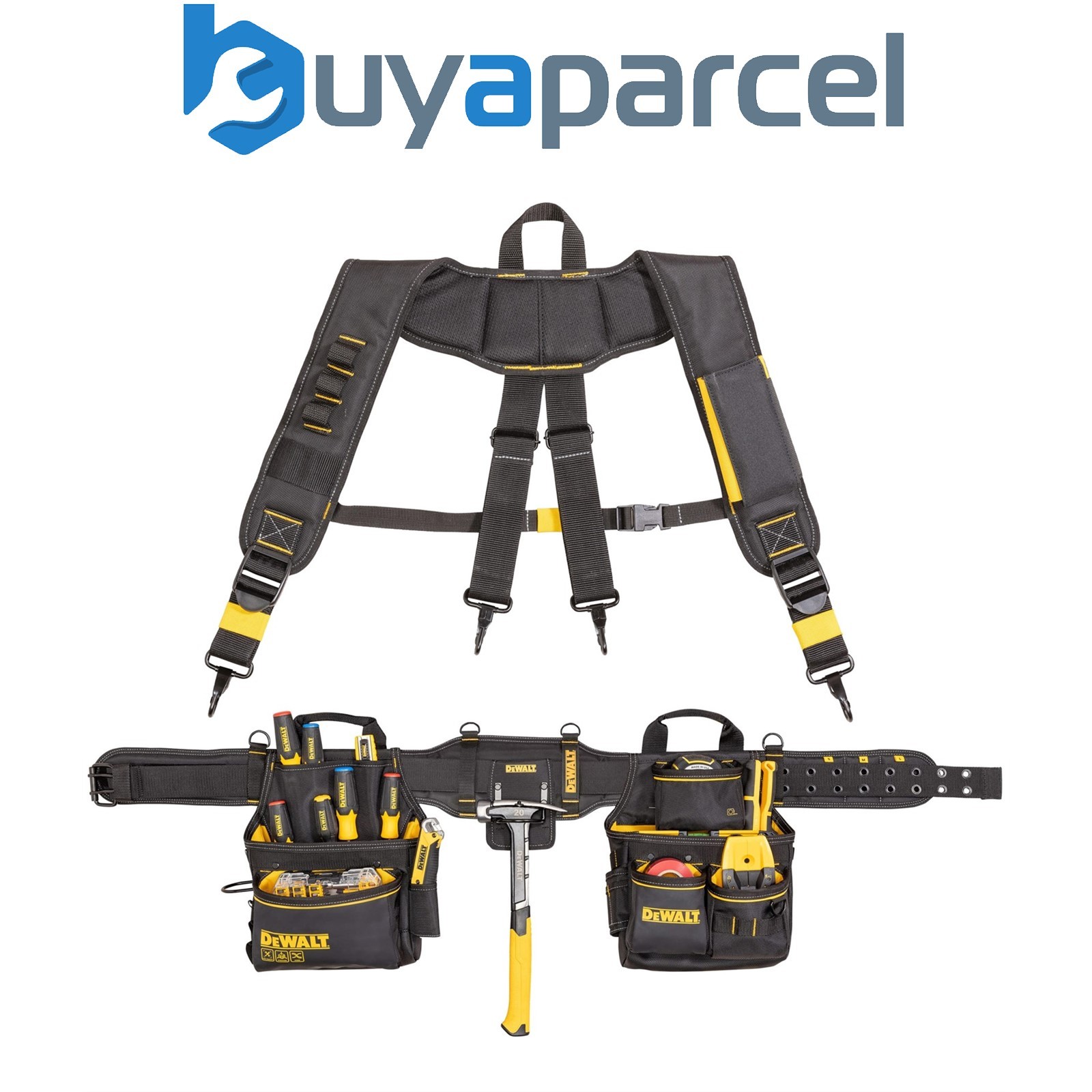 Dewalt DWST40603-1 Heavy Duty Tool Rig Toolbelt Drill Pouch + Brace Suspenders