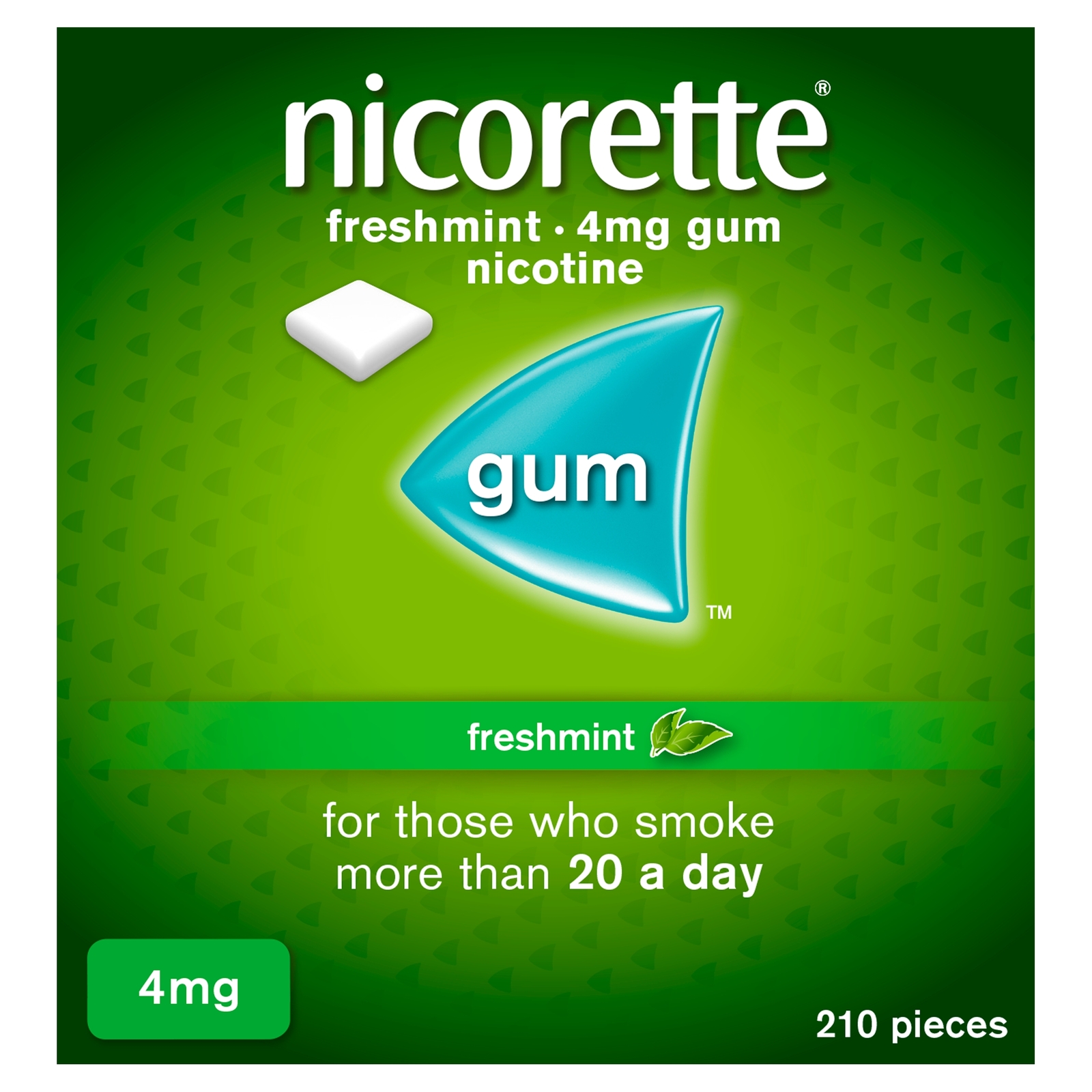 Nicorette 4mg Freshmint Gum 210 Pieces Nicotine Replacement for Smoking
