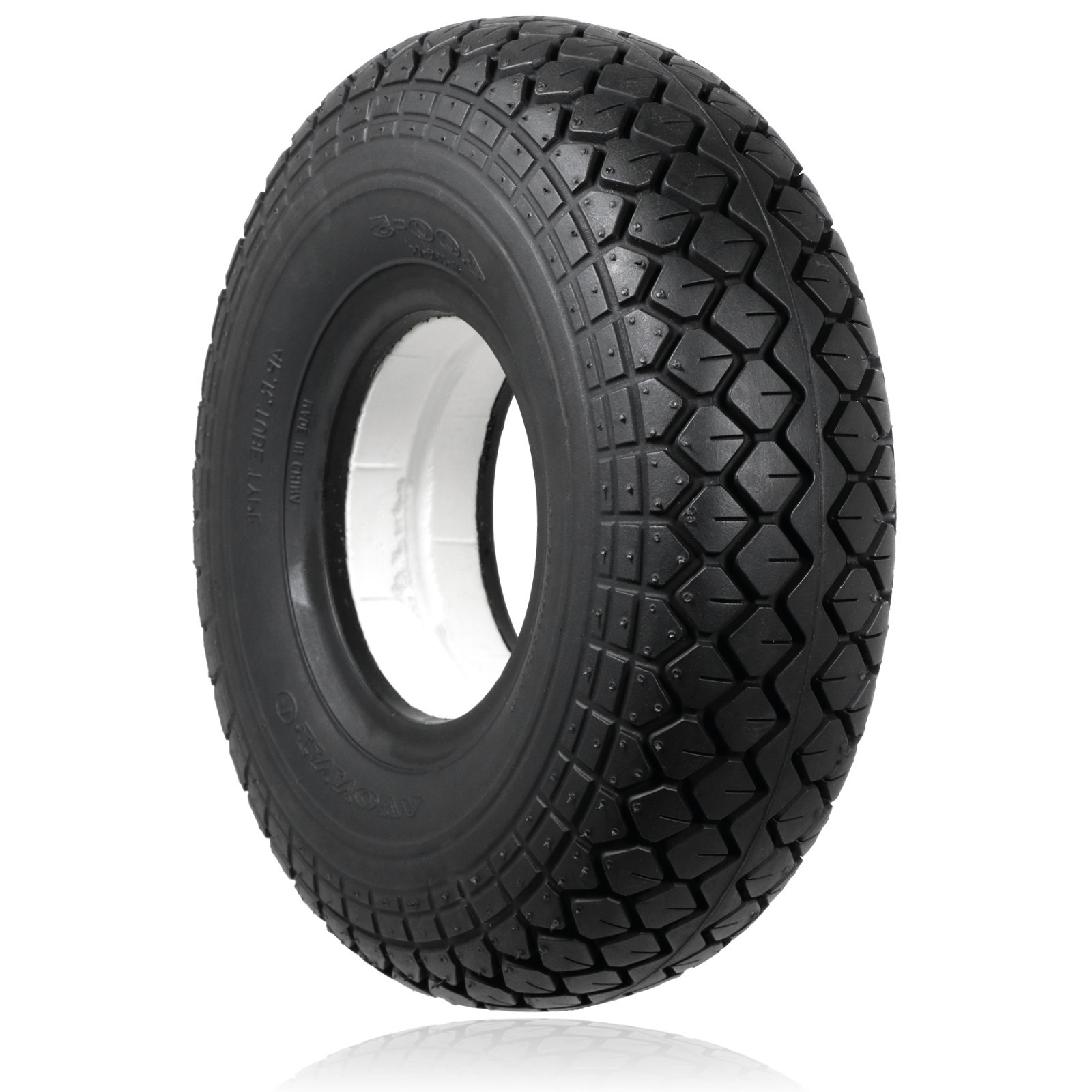 Mobility Scooter Tyre 4.00 x 5 Solid Block Tread 4.00-5 400x5 Black No Puncture