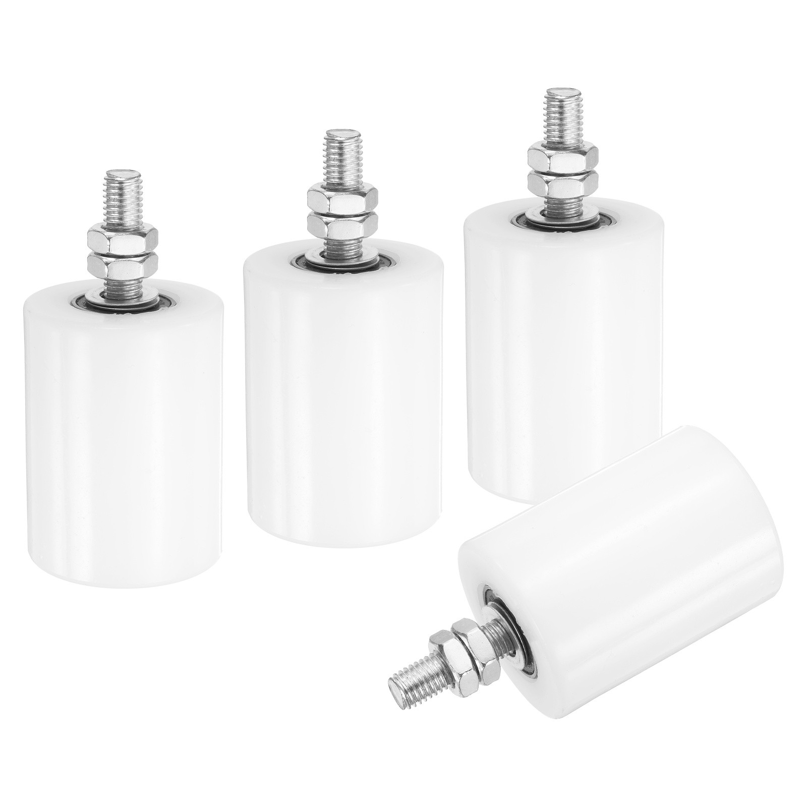 4Pcs Slide Gate Guide Roller, 2-3/8"x3-1/8" Nylon Sliding Gate Support, White