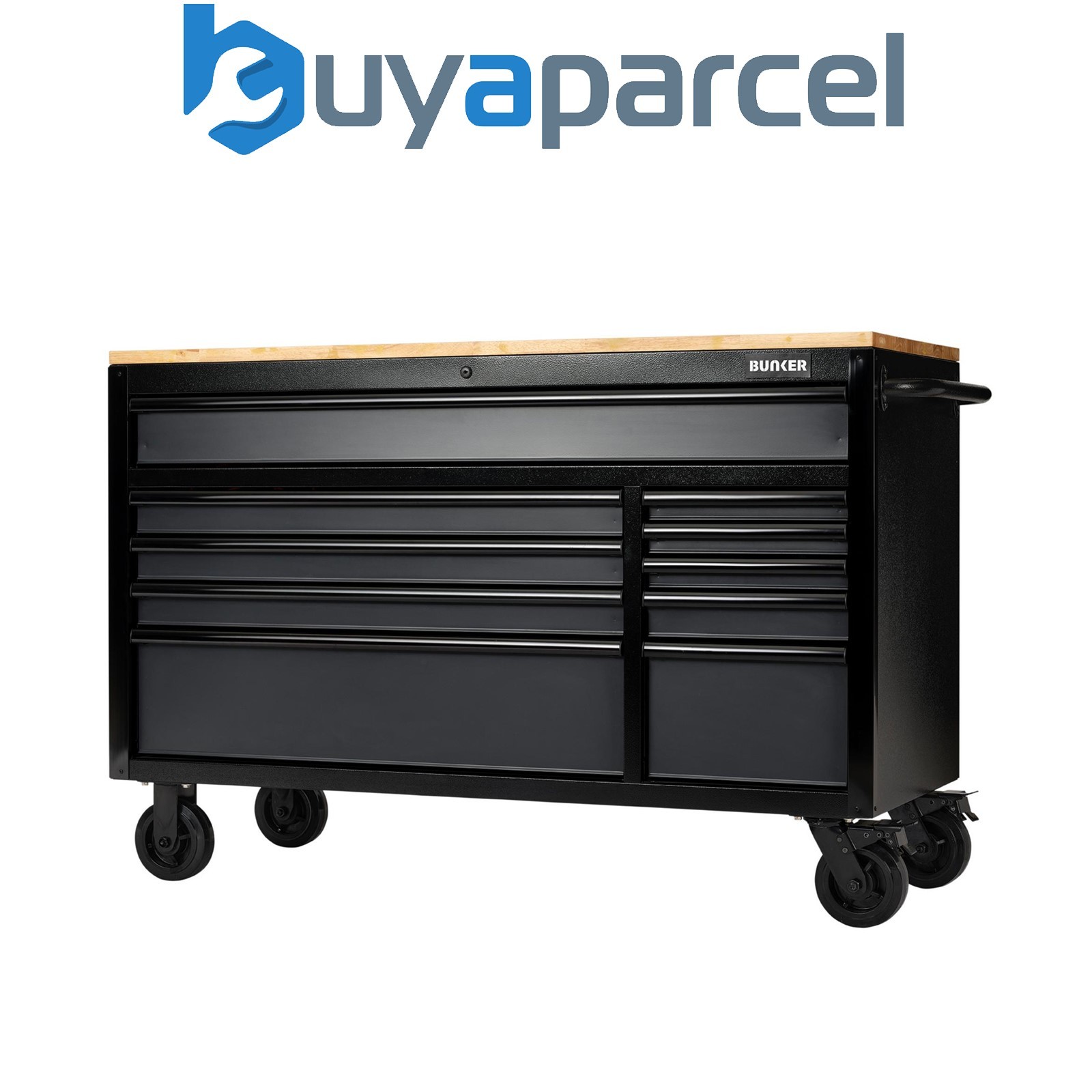 Draper 27220 BUNKER10 Drawer Workbench Roller Tool Cabinet, 56", Grey