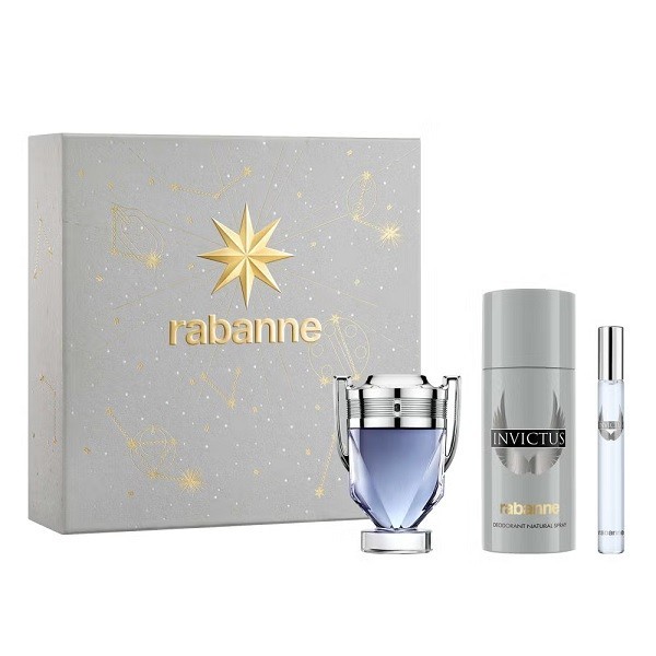 PACO RABANNE INVICTUS 100ML EDT + 10ML EDT SPRAY + 150ML DEO SPRAY GIFT SET 2025