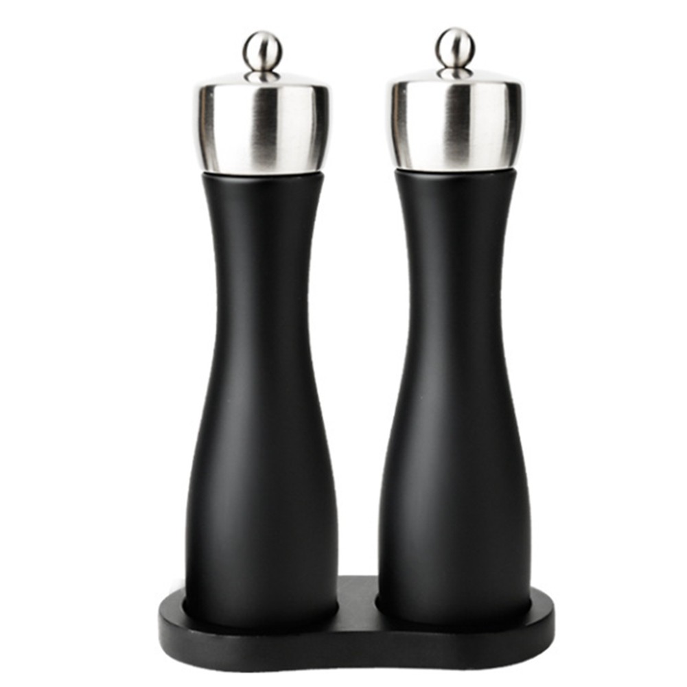 Rubber Wood Grinder Stainless Steel Metal Head Manual Pepper Mill Wooden4679