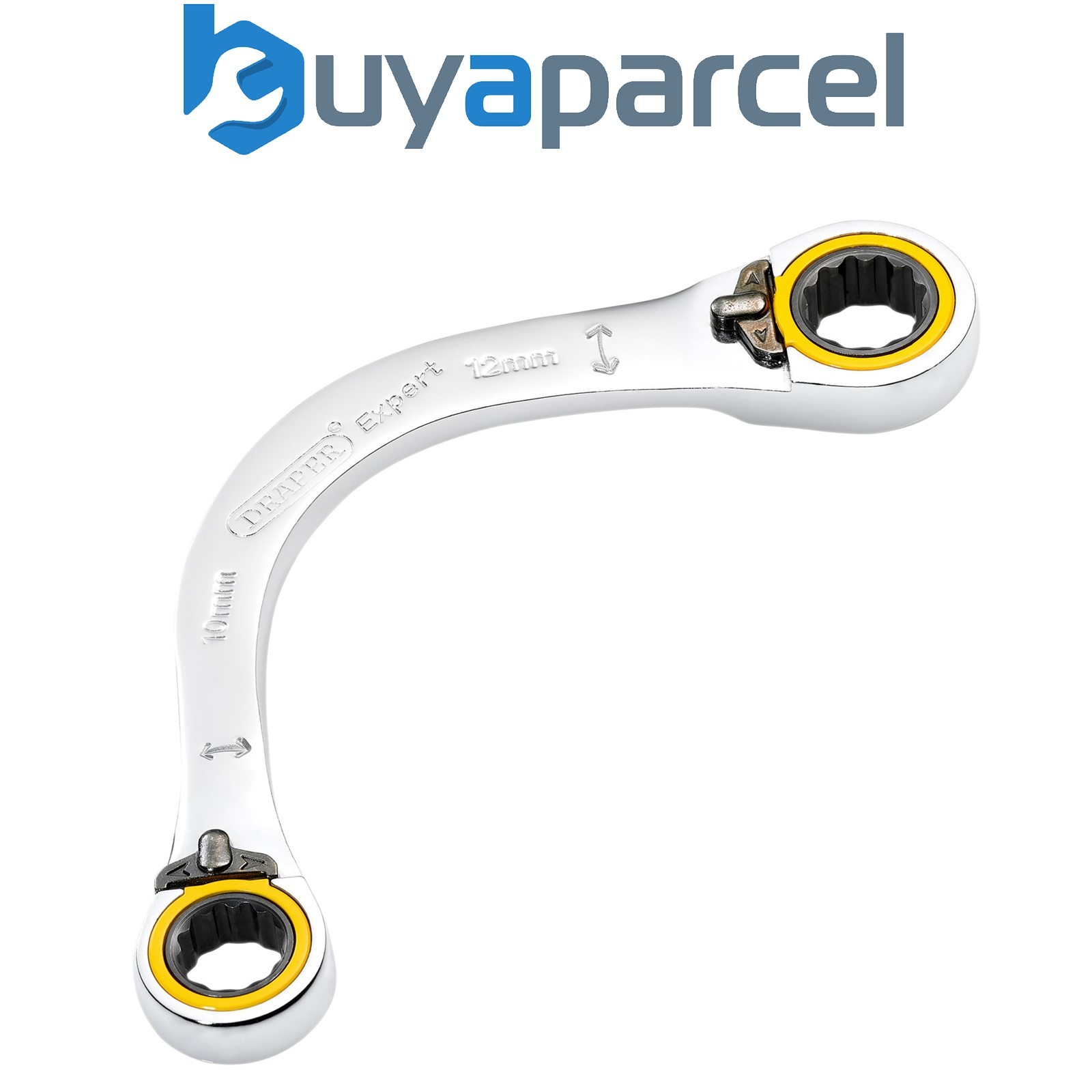 Draper 03933 Draper Expert HI-TORQ Double Ring Ratchet Half Moon Spanner, 10 x 1