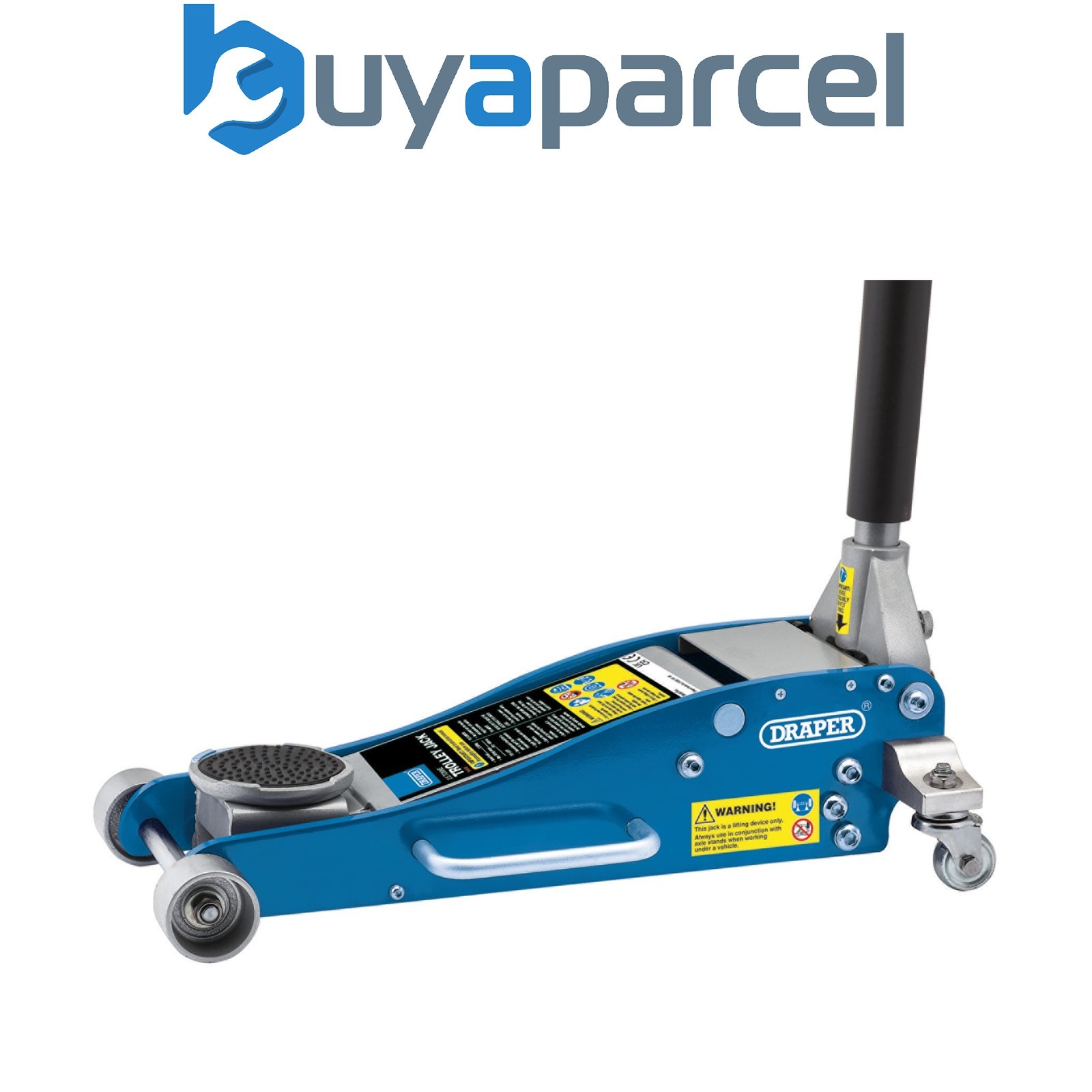 Draper 31479 Aluminium and Steel Low Profile Trolley Jack, 2.5 Tonne