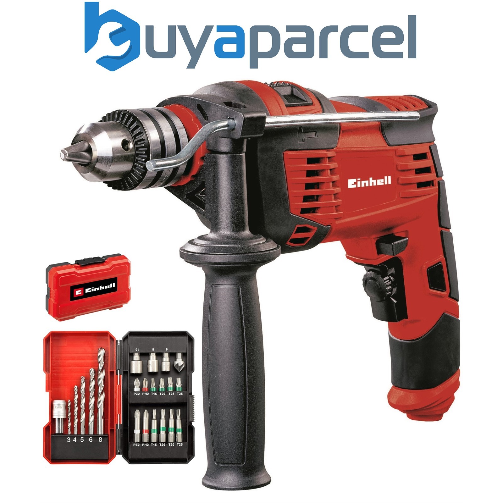 Einhell TC-ID 1000 E Impact Corded Power Drill + Metal Chuck 240v + 22PC Bit Set