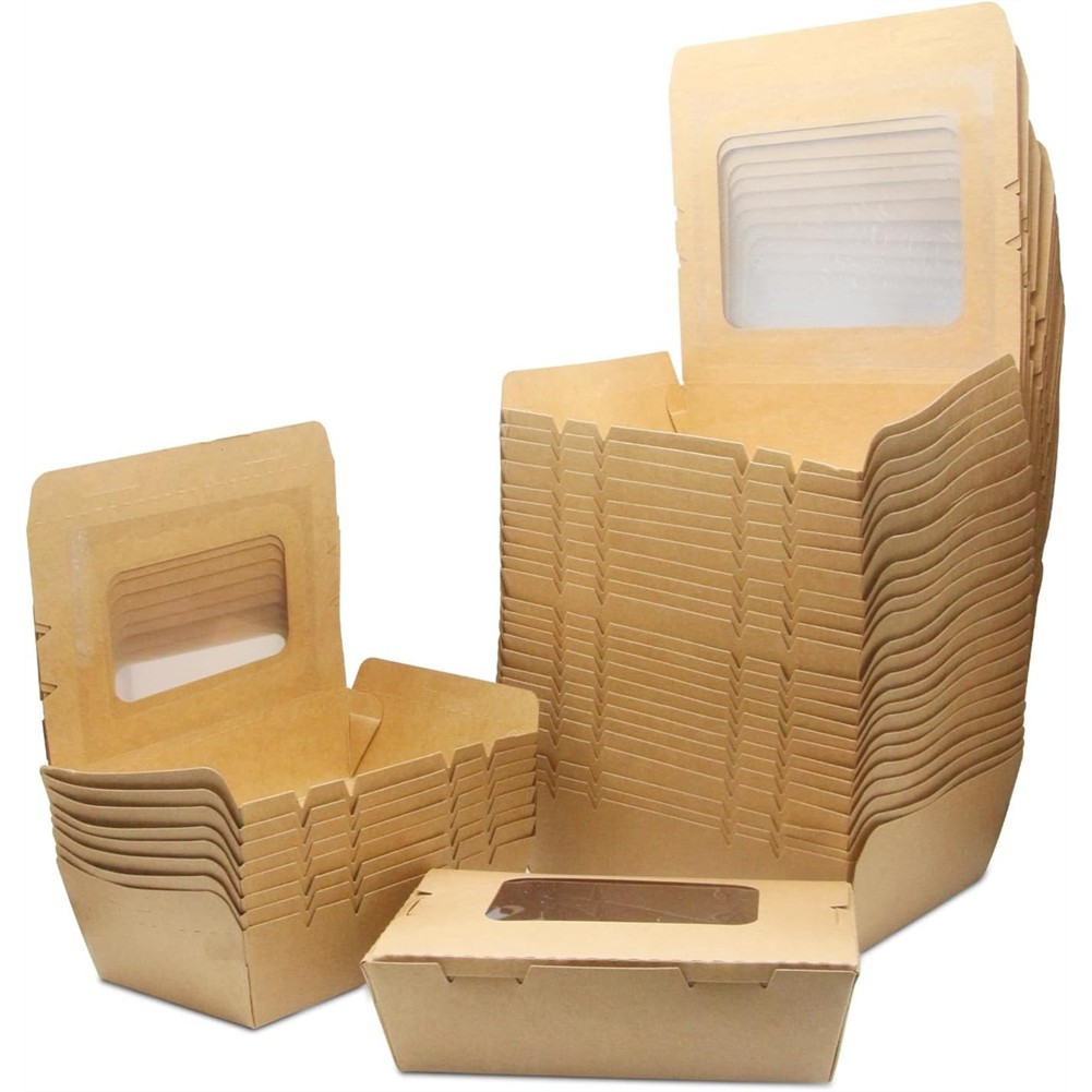 Cardboard Food Boxes, 50 PCS 500ml Takeaway Box for Sandwich, Cheesecake,8809