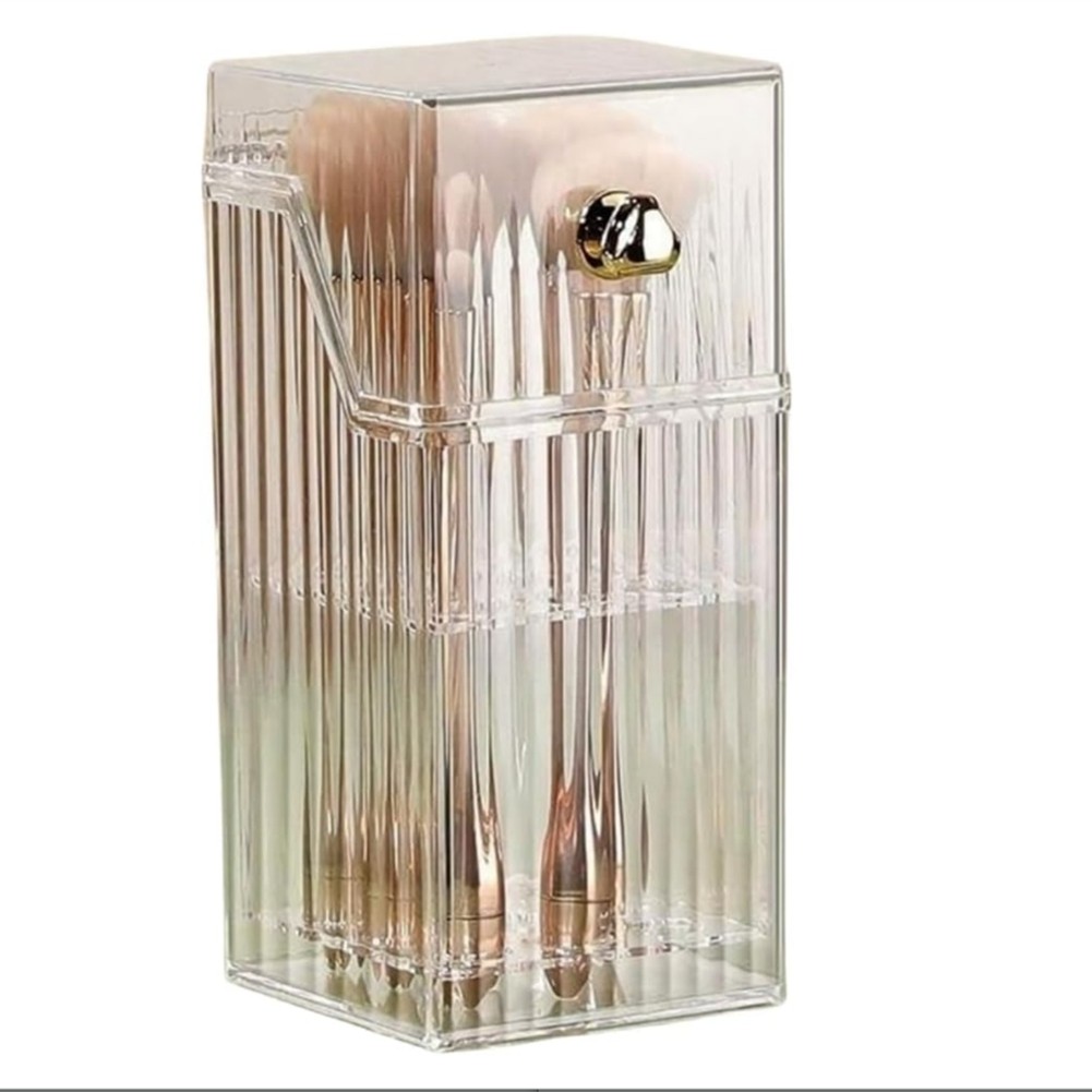 3X(Makeup Brush Storage Tube Dust-Proof Loose Powder Brush Storage Box8097