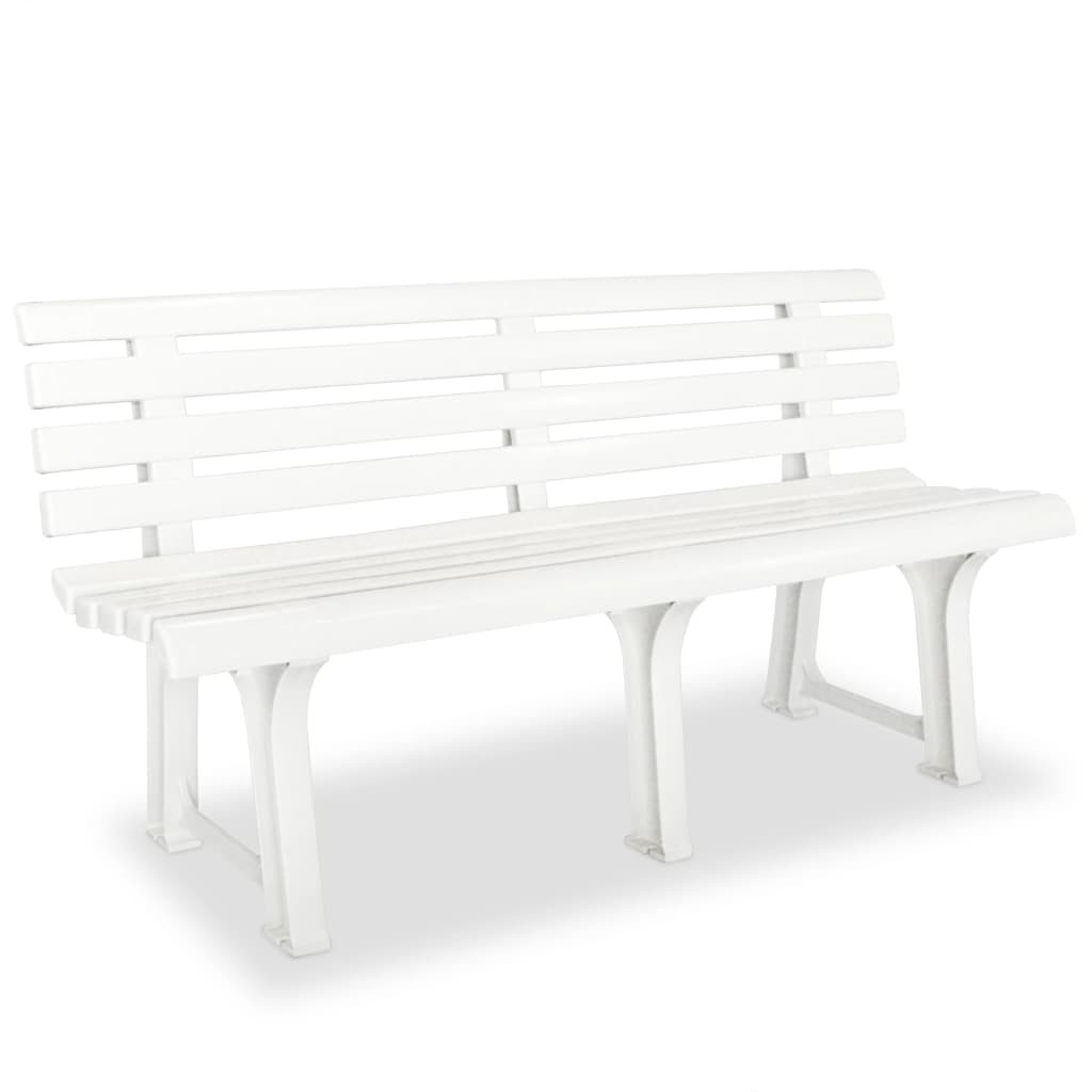 Garden Bench 145.5x49x74 cm Plastic White Outdoor Patio Seat vidaXL