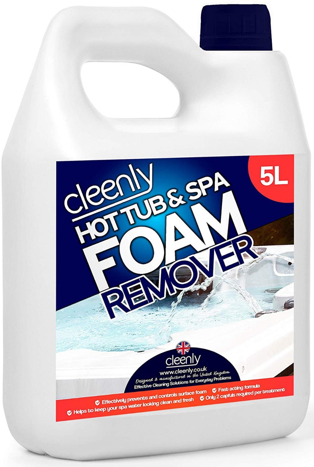 Hot Tub Spa Anti Foam Remover Treatment for Defoaming Pool Antifoam 5L Cleenly
