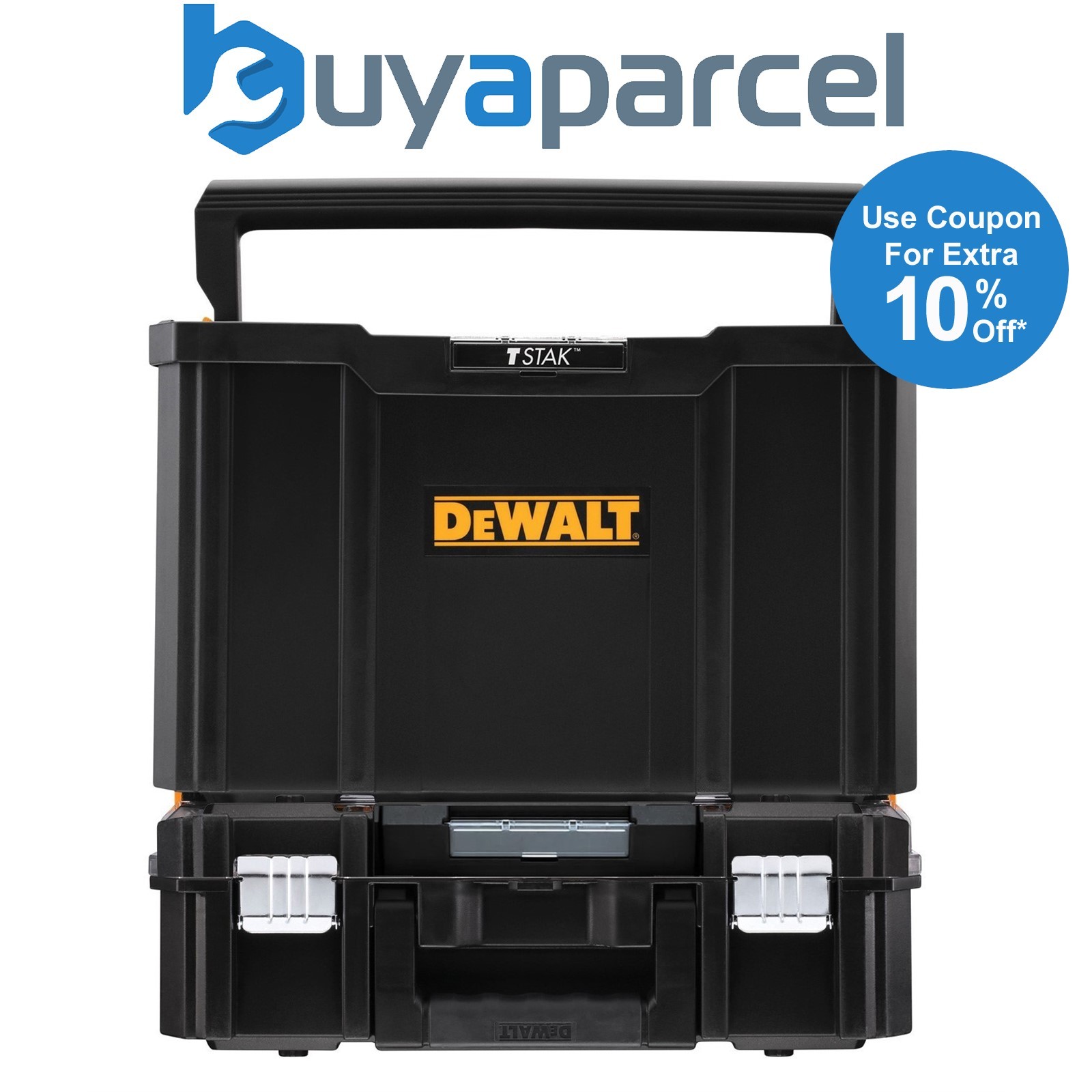 Dewalt Tstak Tool Carry Open Tote Tool Box Carrier + TStak II Case - Twin Pack