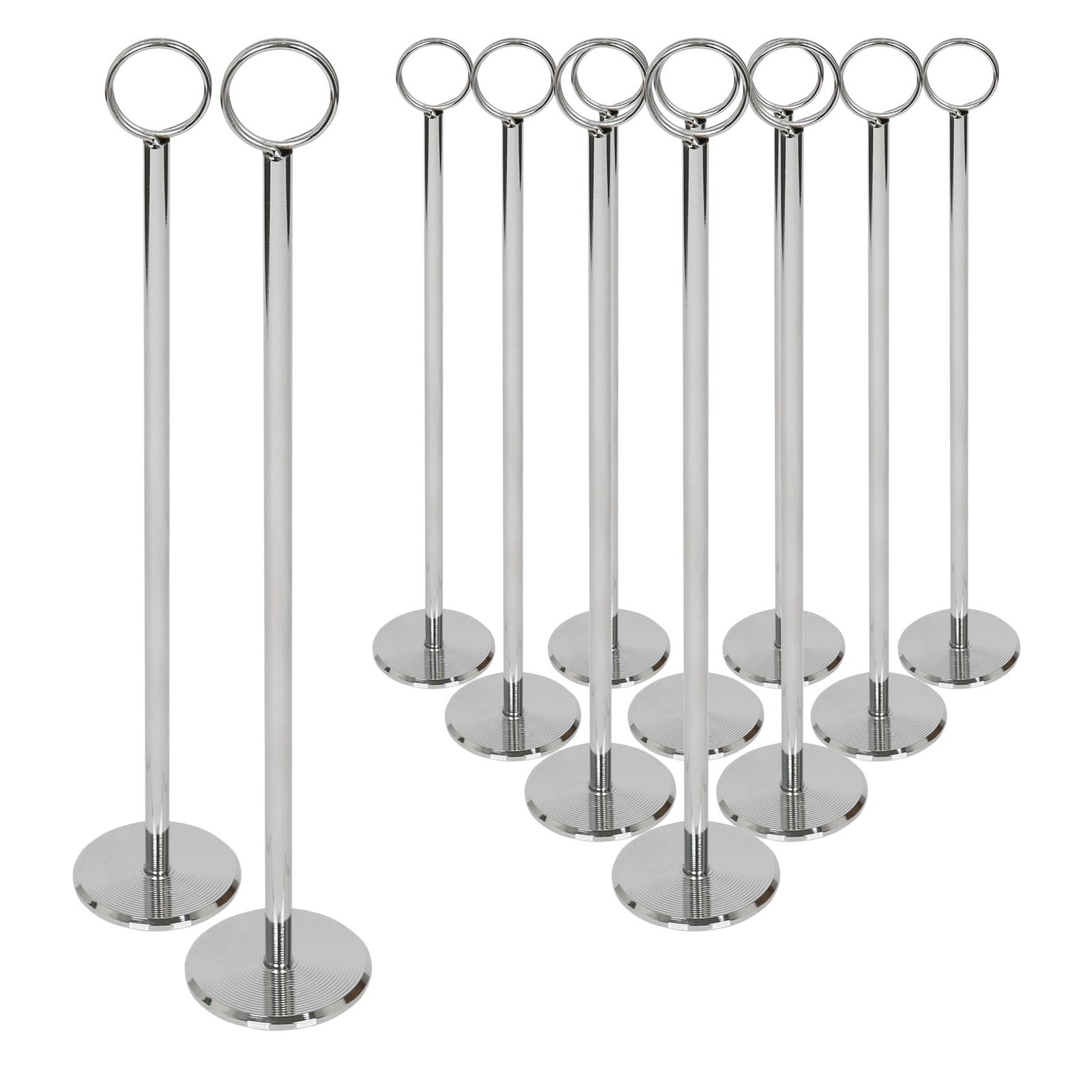 12x Table Number Holders Wedding Place Card Sign Stand Set Photo 30cm Silver