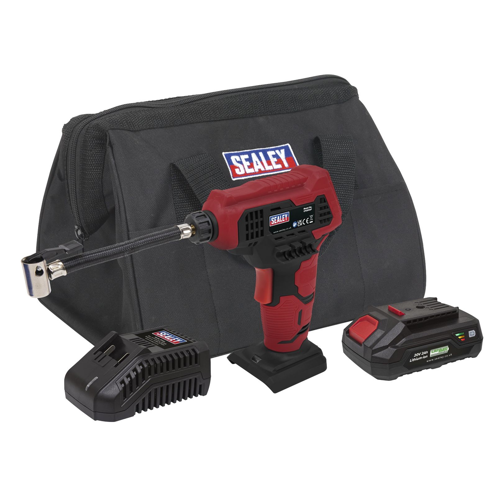Sealey Cordless Air Pump Kit 20V 2Ah Tyre Inflator Device - CP20VAPKIT1