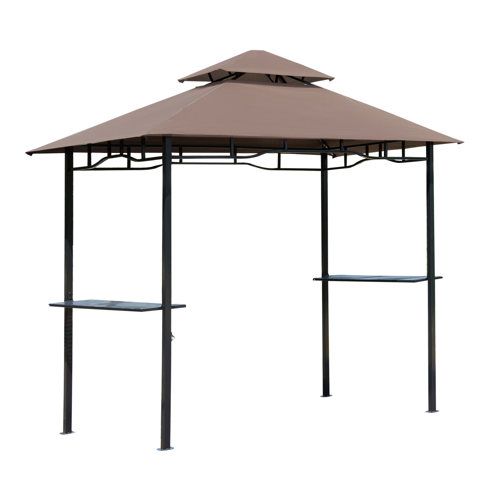 Outsunny Outdoor Double-tier BBQ Gazebo Shelter Grill Canopy Barbecue Tent