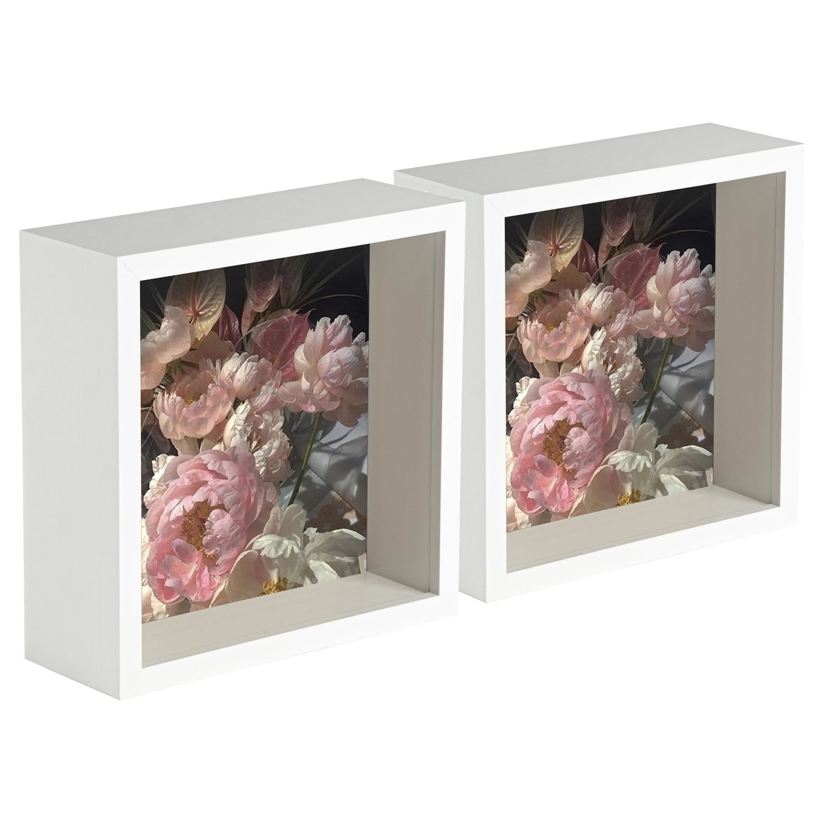 5x 3D Deep Box Photo Frames Standing Hanging Craft Picture Frames 6 x 6" White