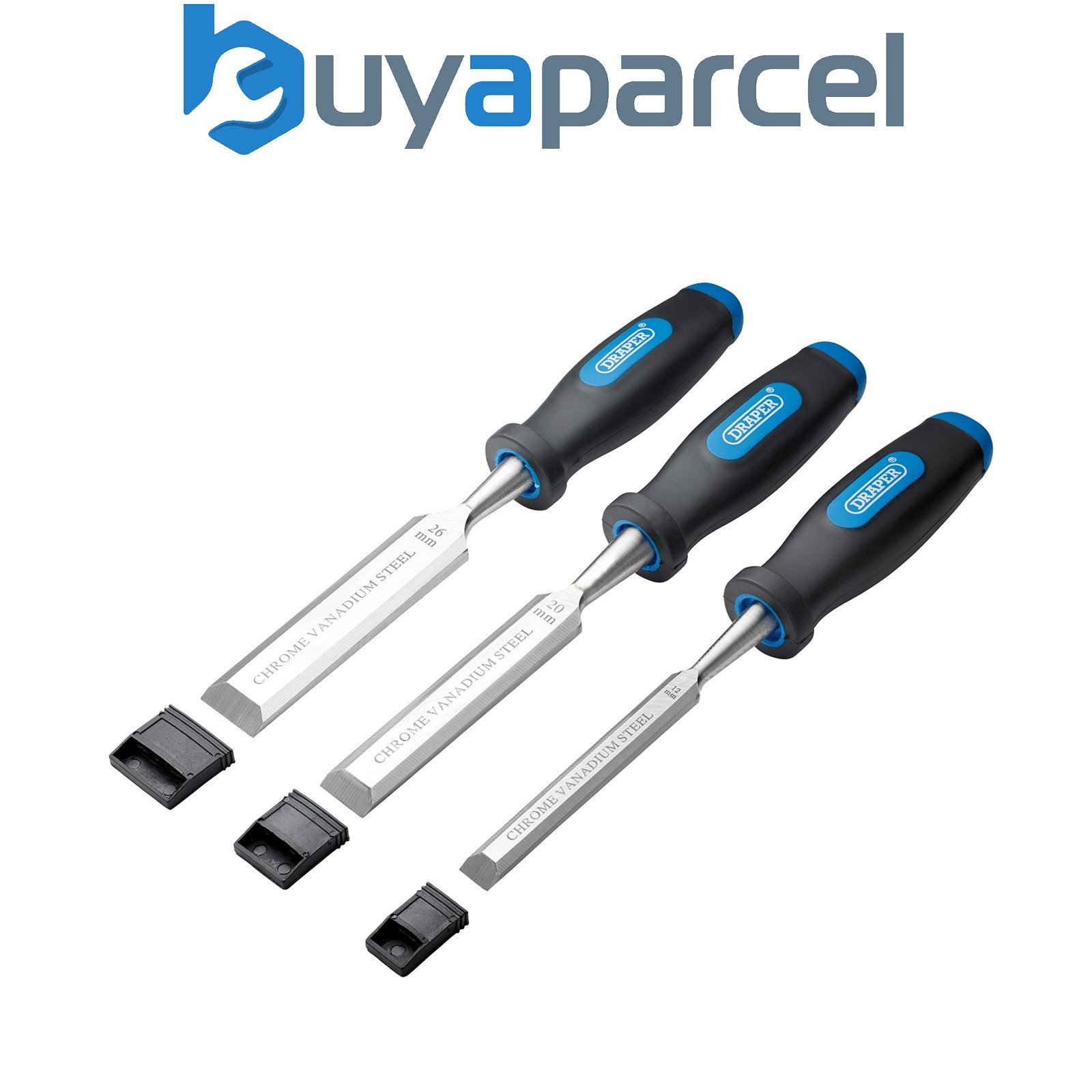 Draper 31306 Soft Grip Bevel Edge Wood Chisel Set (3 Piece)