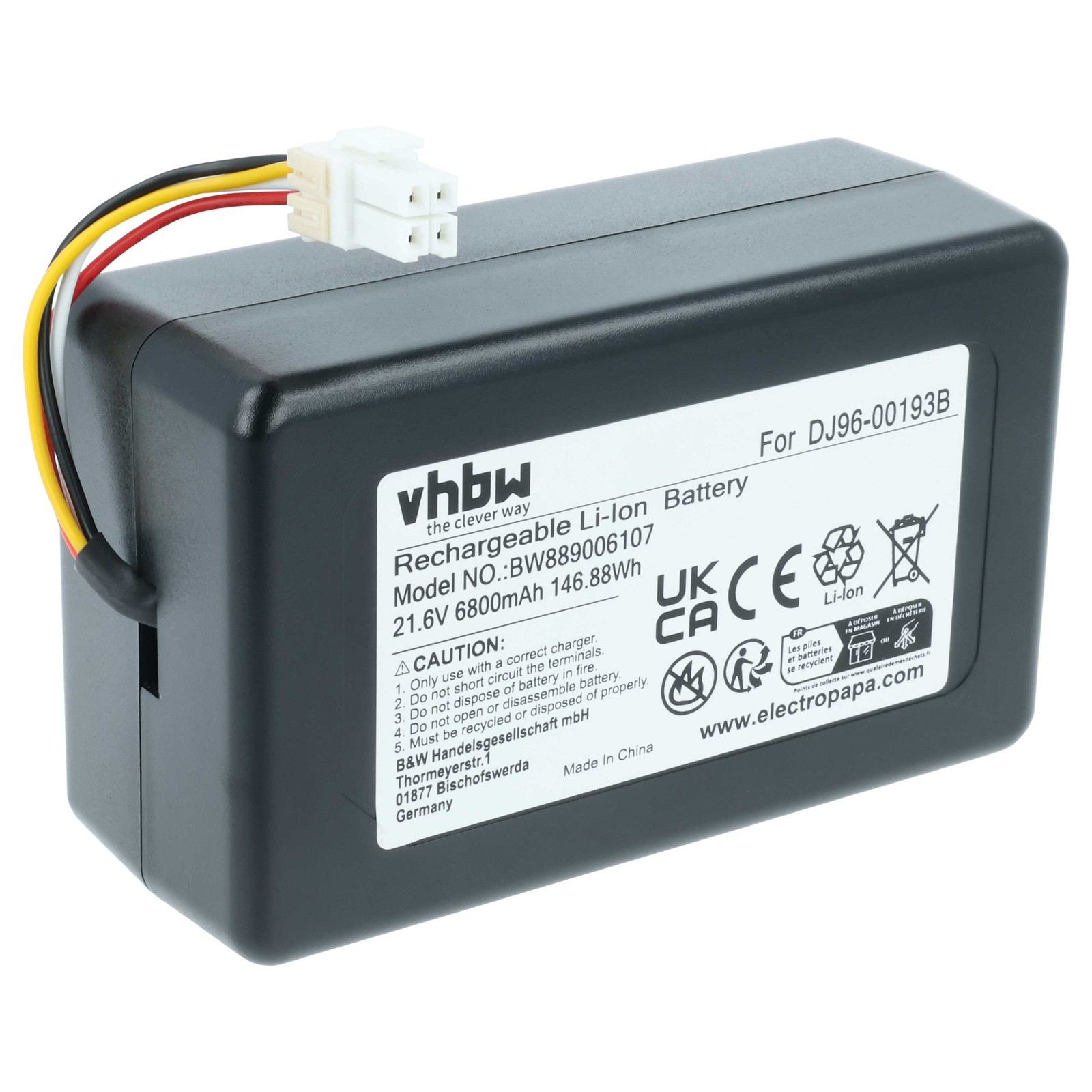Battery for Samsung Powerbot VR20J9250UC/EN VR1AM7040WG/AA 6800mAh 21.6V
