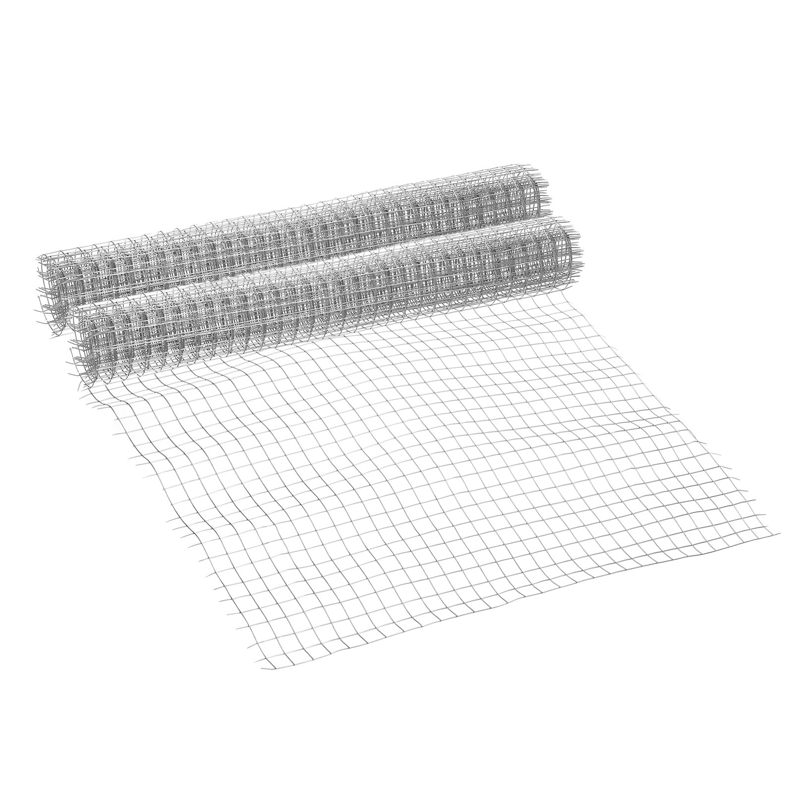 15.8"x3.3ft Welded Cage Wire Mesh Roll, 2 Roll 1/2"(12mm) 18 Gauge Mesh Screen
