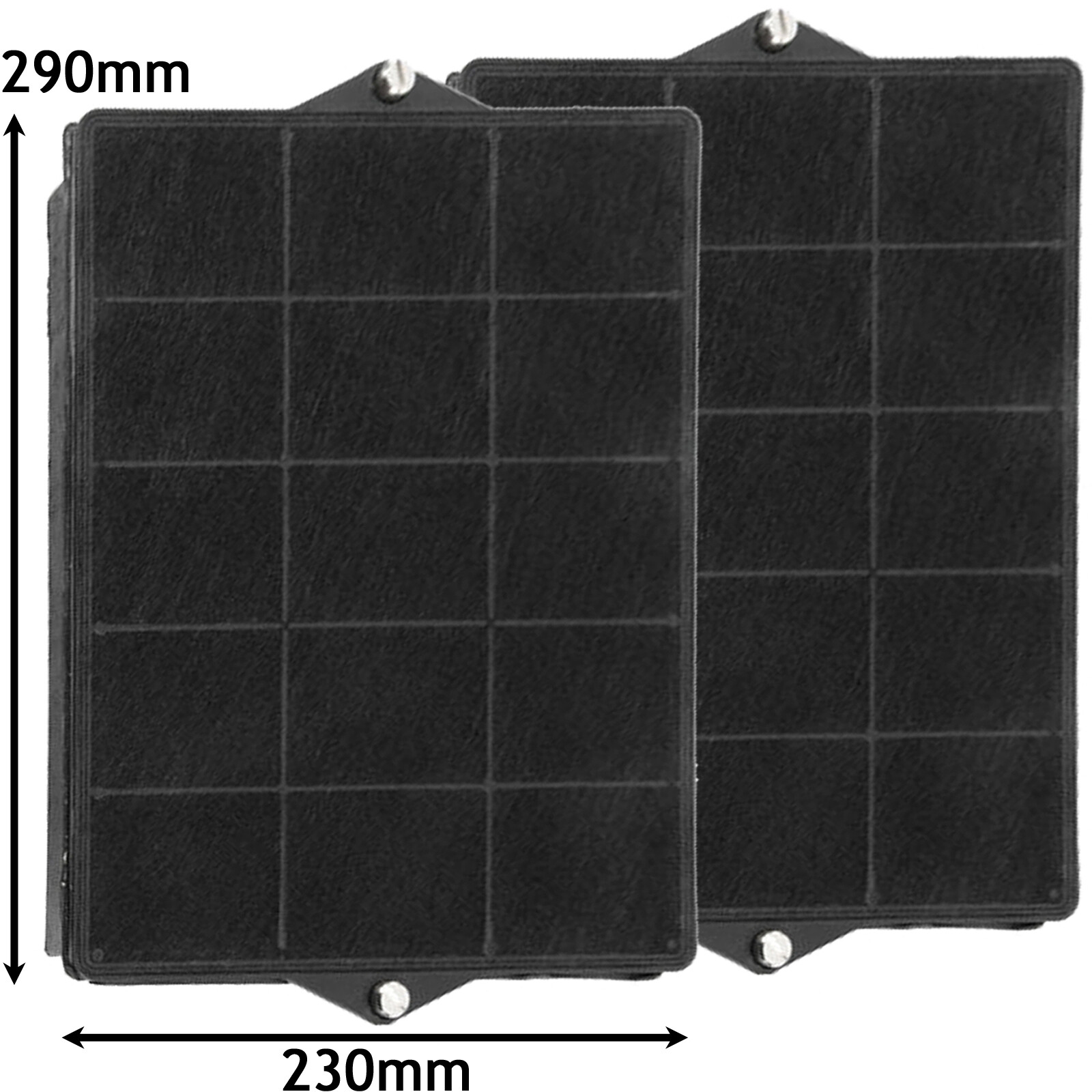 Cooker Hood Carbon Filter Elica 160 AEG ELECTROLUX IKEA 290 x 230 x 37mm x 2