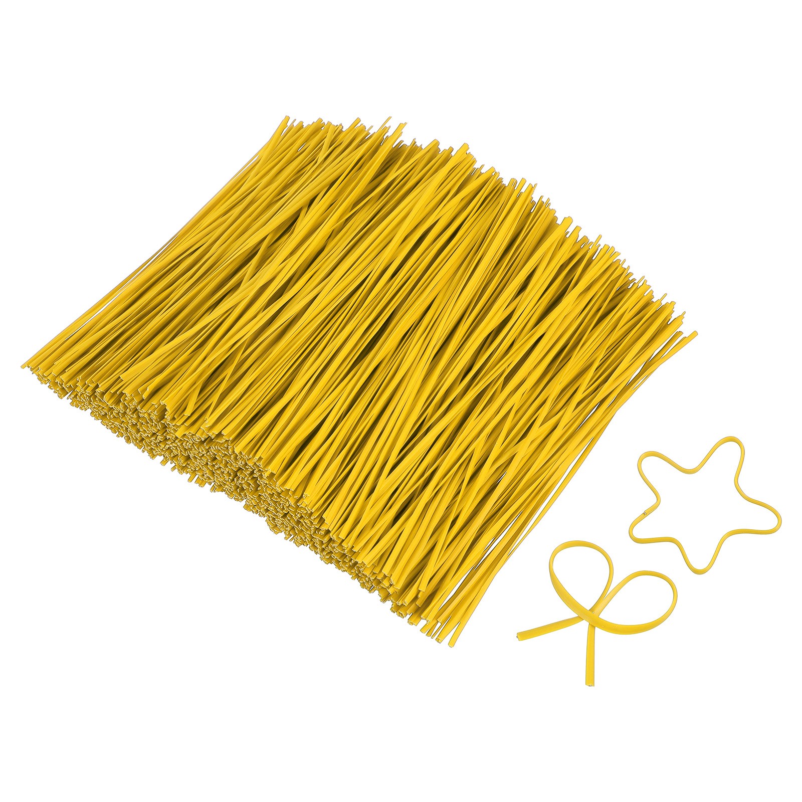 6 Inch Twist Ties, Metallic Twist Tie, 1200 Pack, Yellow