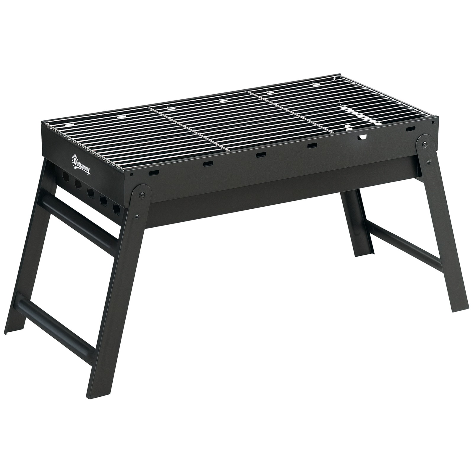 Outsunny Portable Barbecue Charcoal Grill with Pull-Out Charcoal Basin