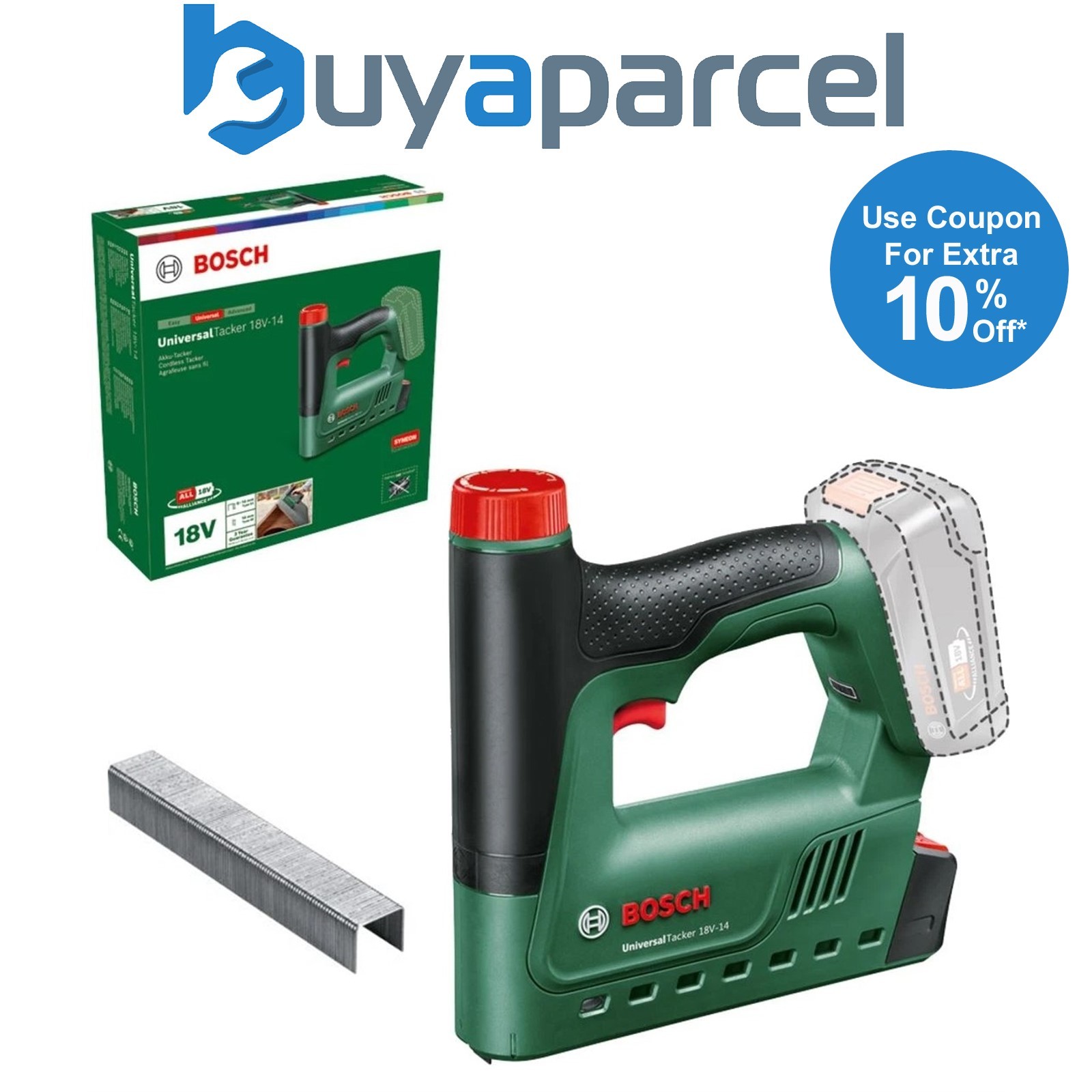 Bosch UniversalTacker 18v 18V-14 Cordless Tacker Stapler Nailer Bare + Staples
