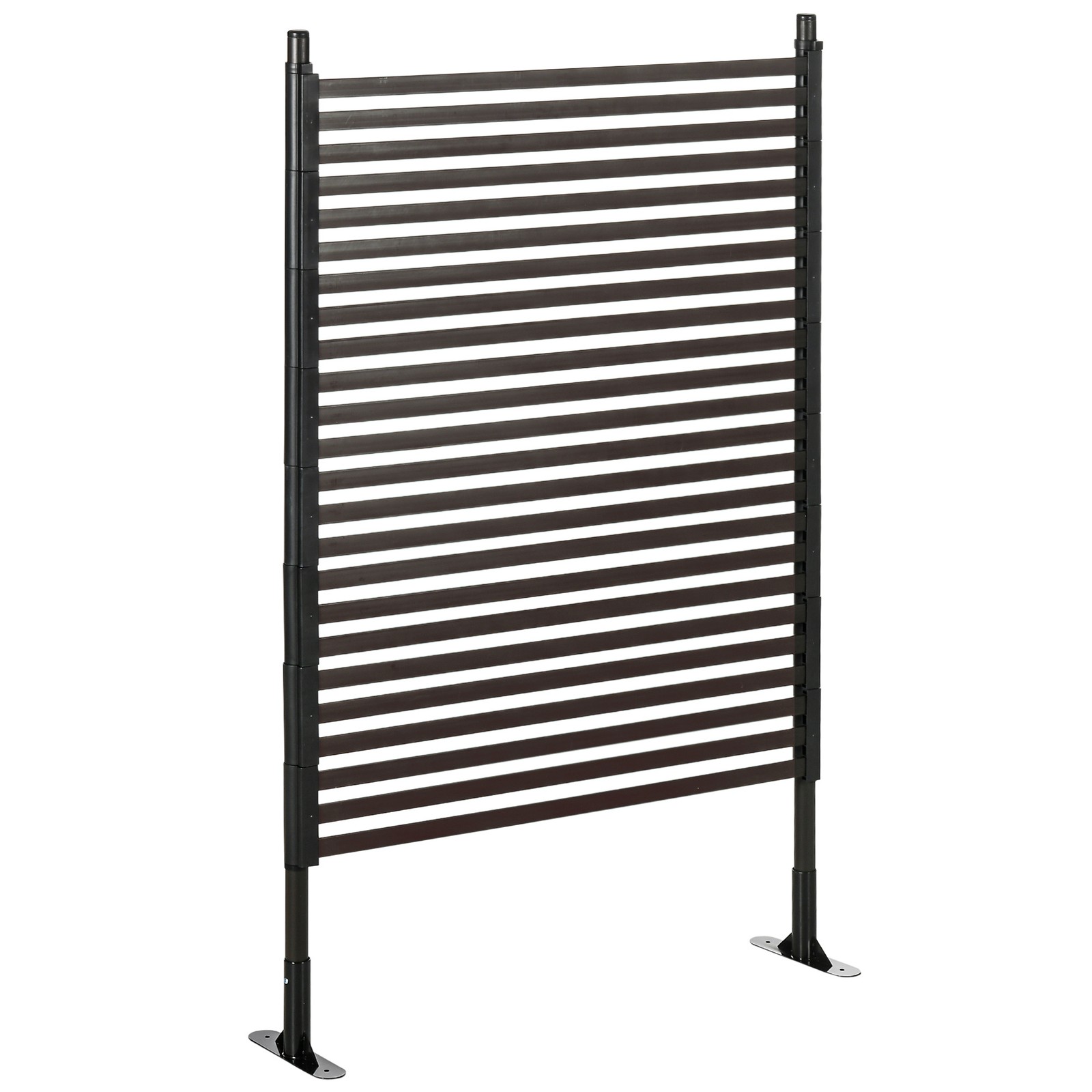 Outsunny Garden Fence with 2 Standing Ways, Metal Animal Barrier Fence