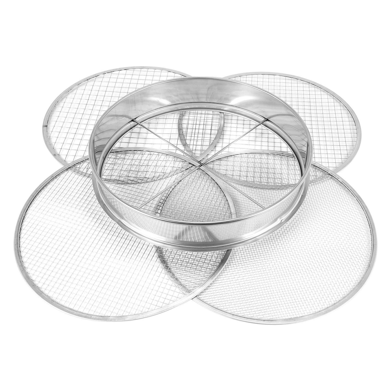 Garden Potting Mesh Sieve Sifting Pan - Stainless Steel Mix Soil 4 Sieve4637