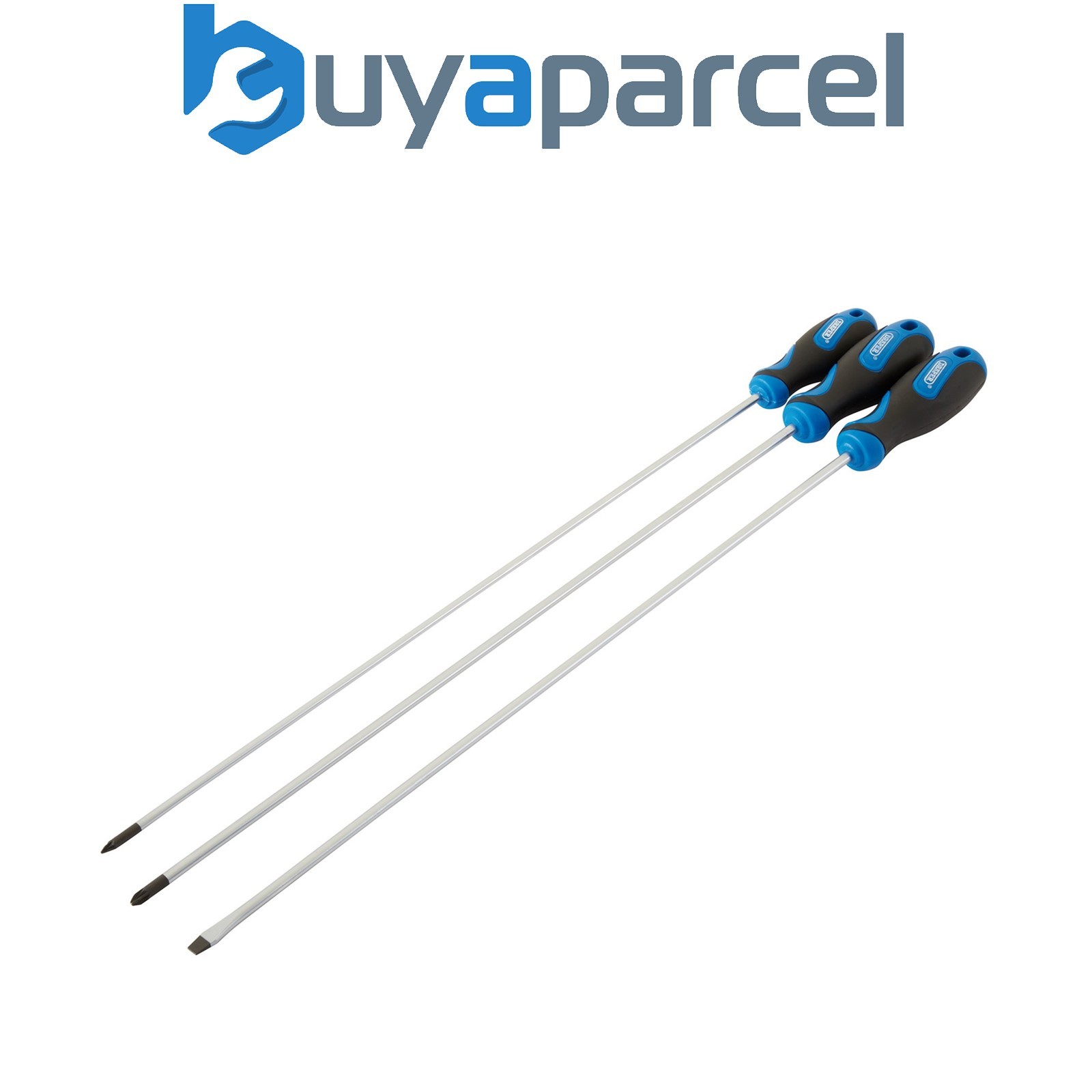 Draper 32603 Extra Long Reach Soft Grip Screwdriver Set, 450mm (3 Piece)