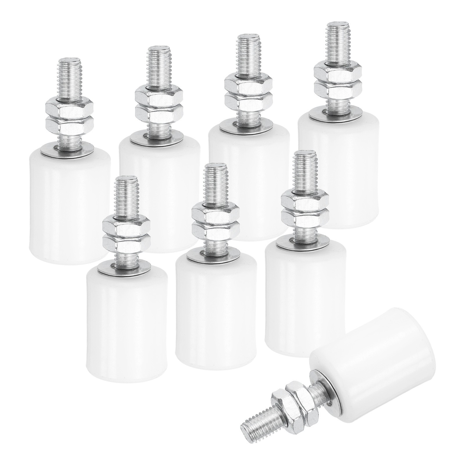 8Pcs Slide Gate Guide Roller, 1-5/8" Nylon Sliding Gate Support Assembly, White