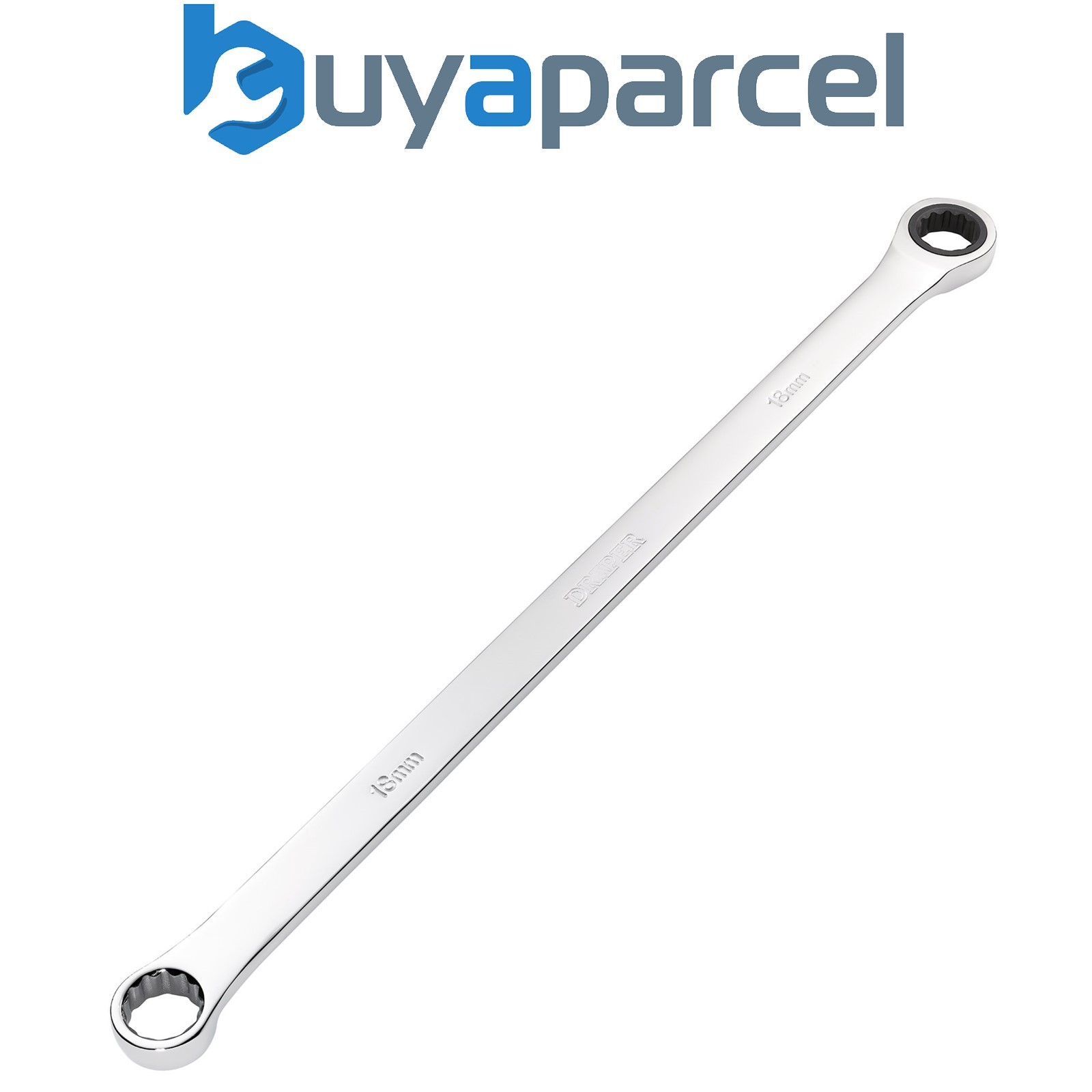 Draper 27776 Draper HI-TORQ Metric Extra-Long Double Ring Ratchet Spanner, 18mm