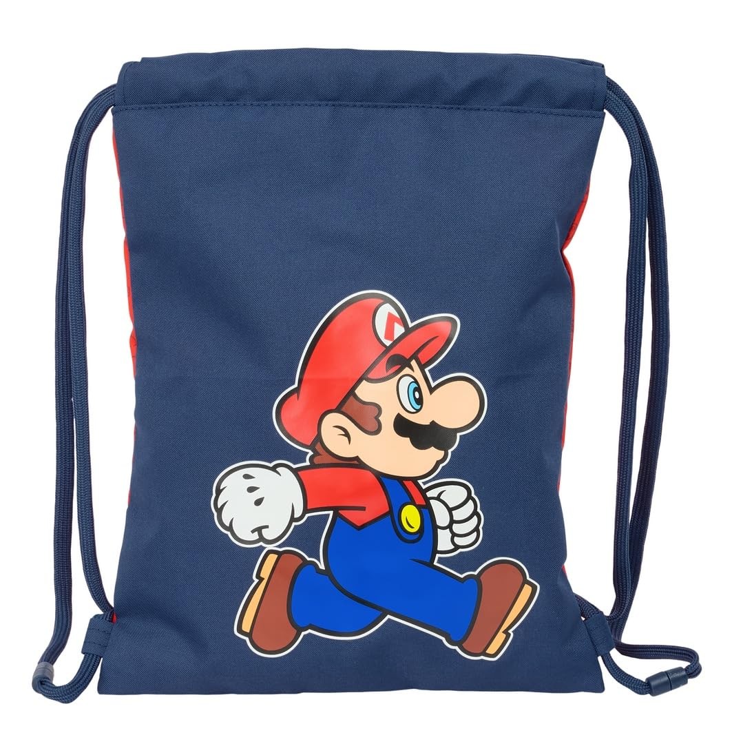 SUPER MARIO TRICK – Junior Flat Bag Backpack, Ideal for Children of Different Ag