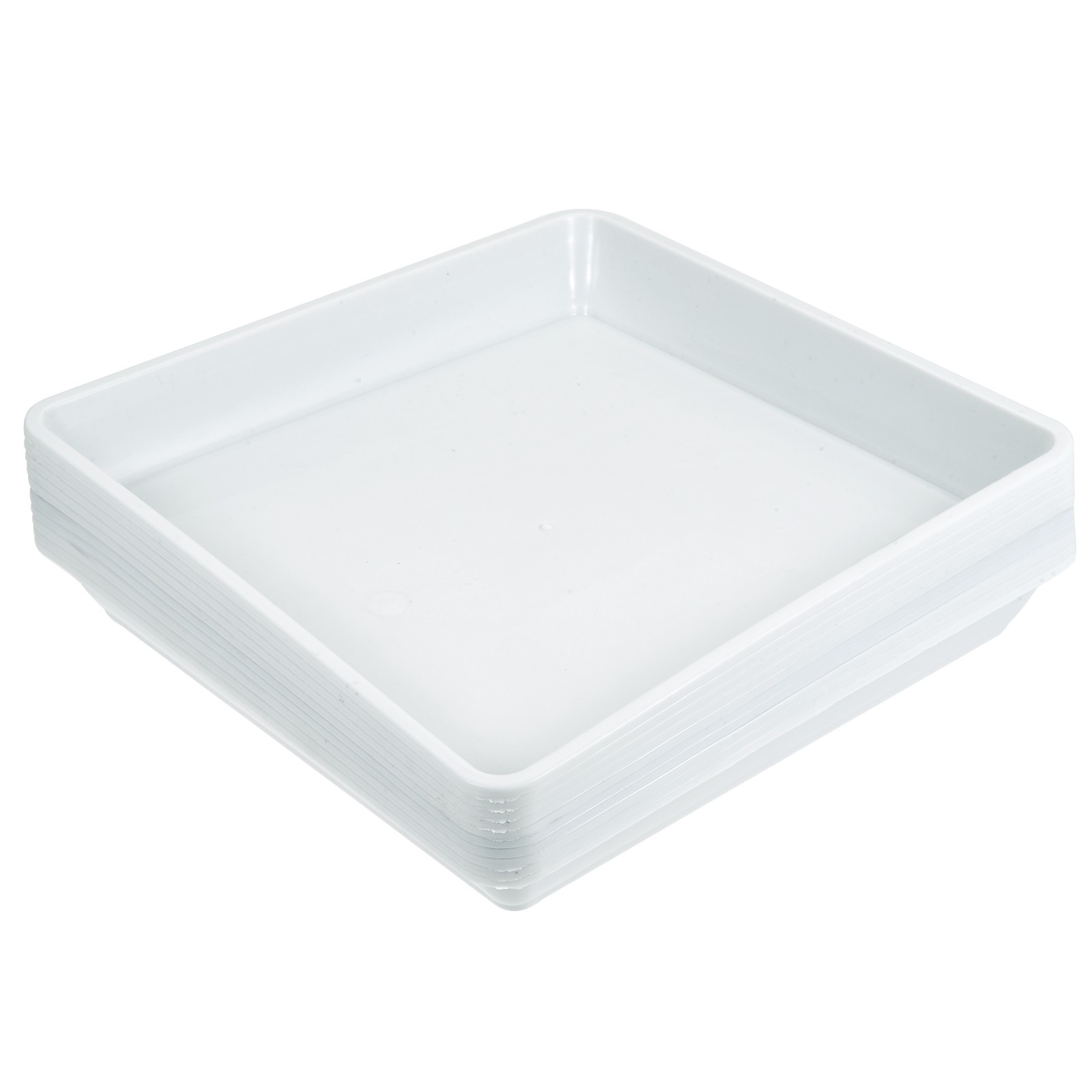 10pcs Plant Pot Saucer 7" Plastic Square Flower Drip Tray Indoor Outdoor, White