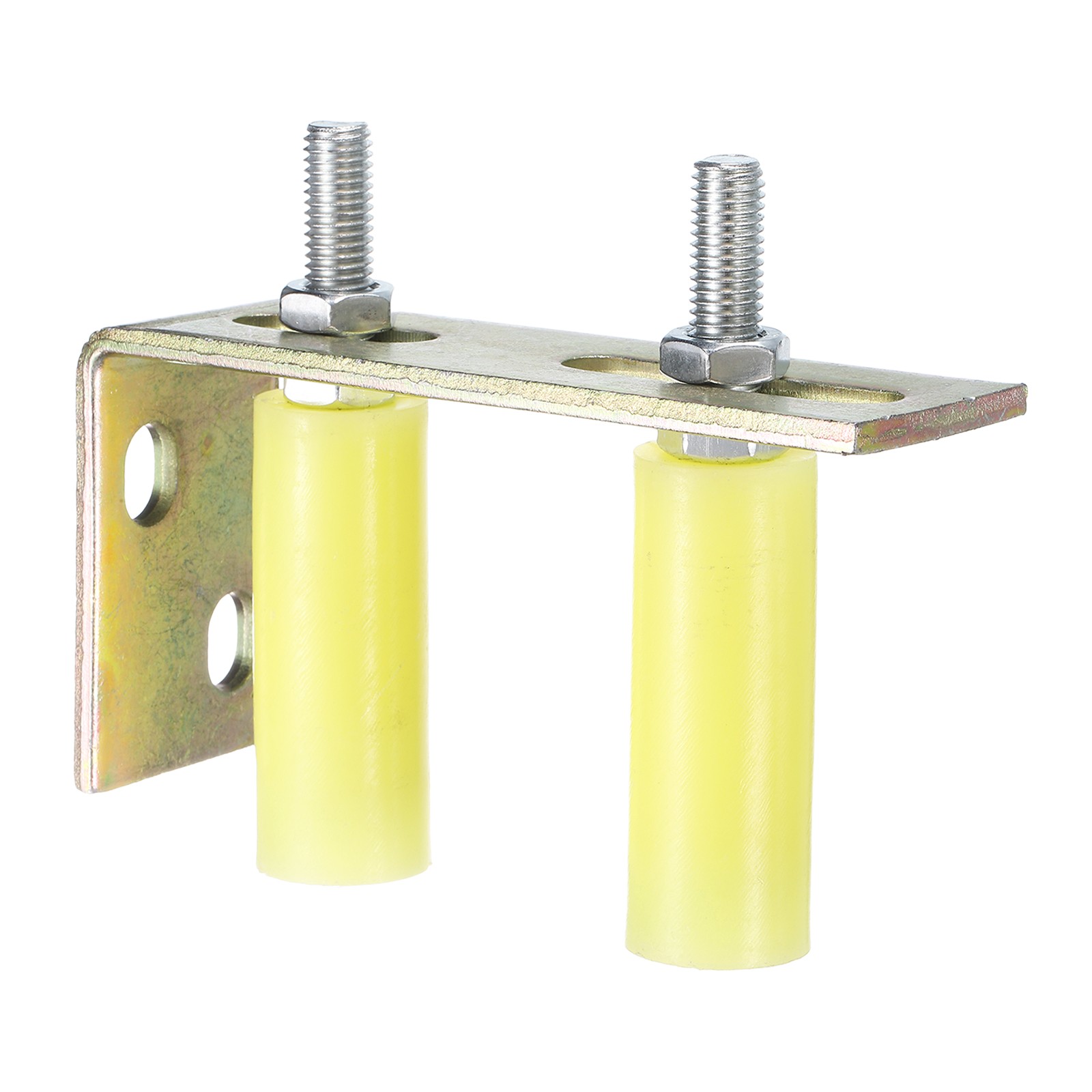 1Set Slide Gate Guide Roller, 3" Nylon Gate Support Rollers with Bracket, Yellow