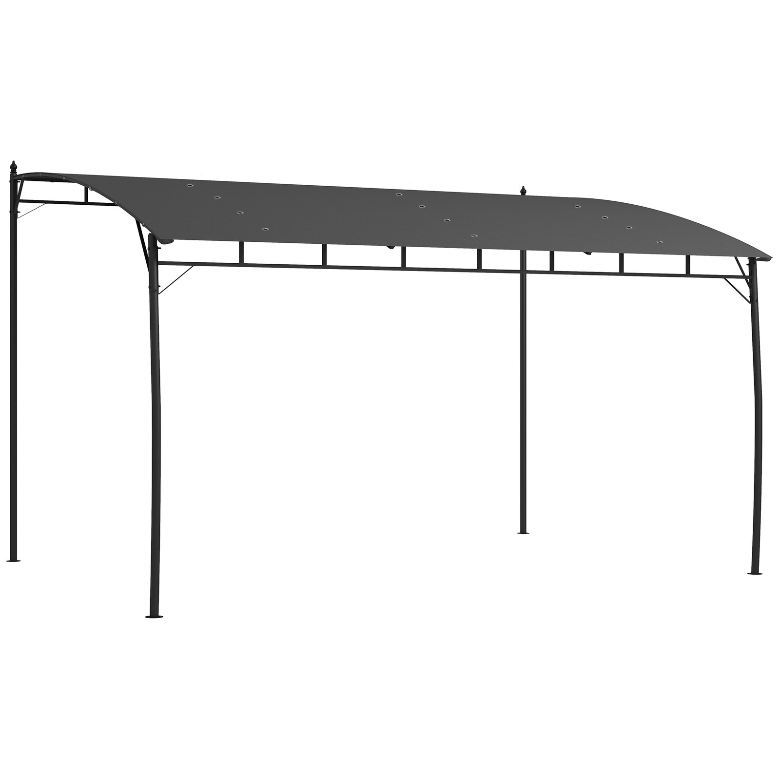 Outsunny 3 x 4m Metal Pergola, Outdoor Gazebo UV-Resistant, Grey