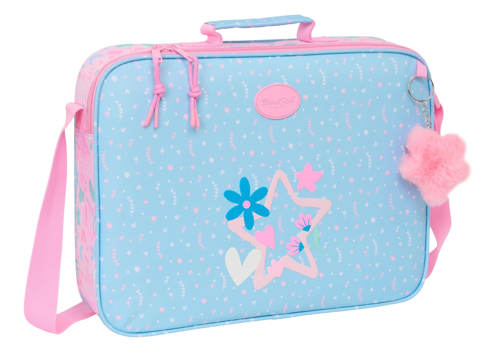 BLACKFIT8 SMILE - Extra School Wallet, Pencil Case, Shoulder Bag, Comfortable an