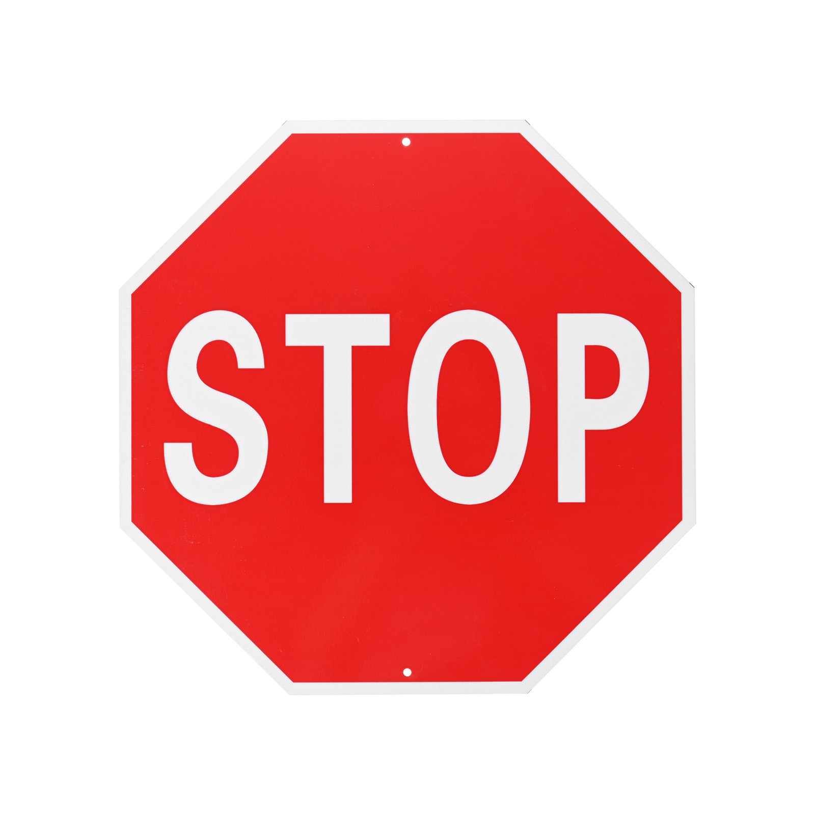 1 PCS Stop Sign 18x18" Aluminum,White Letters on Red Background