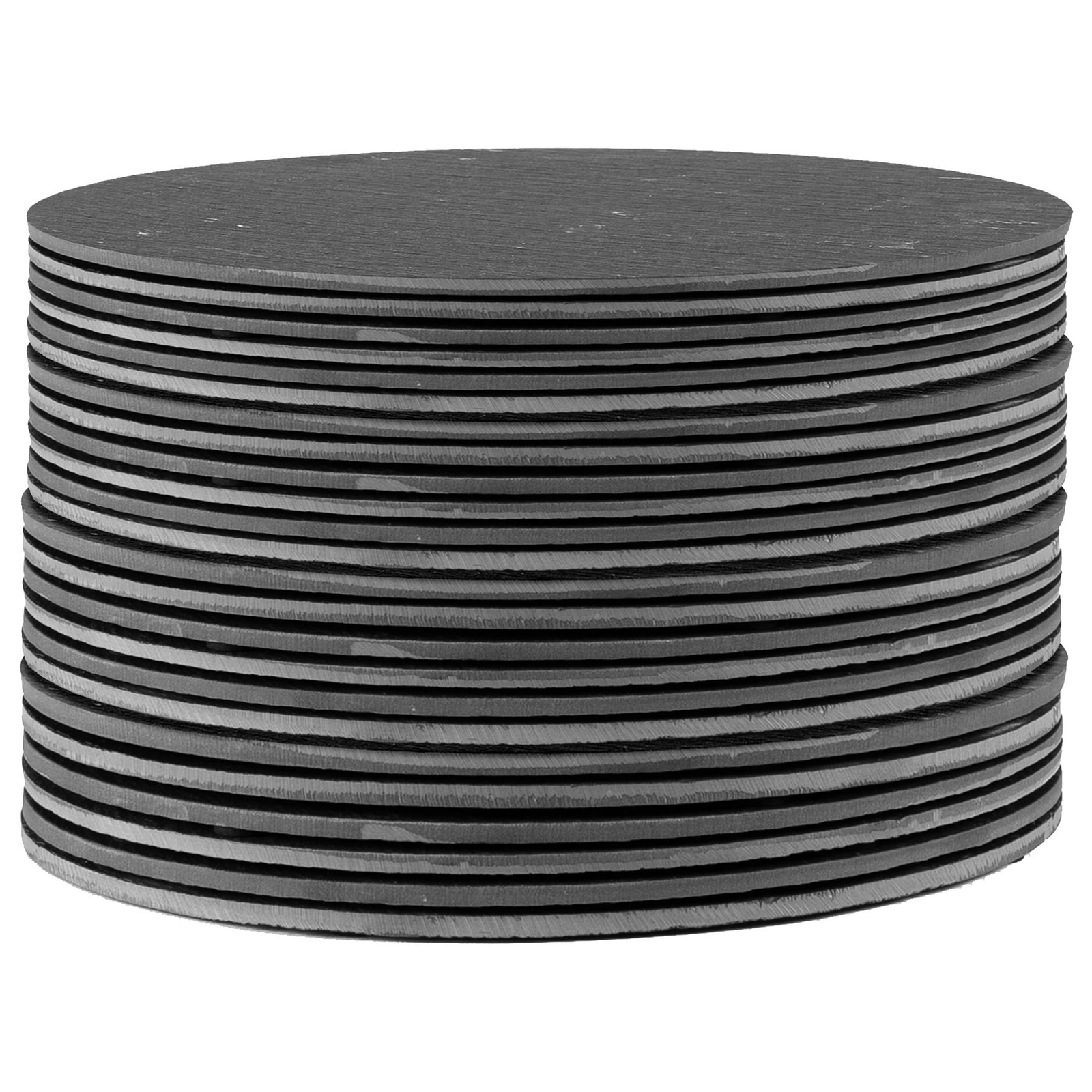 24x Linea Round Slate Placemats 30cm Natural Rustic Dining Table Place Mats Set