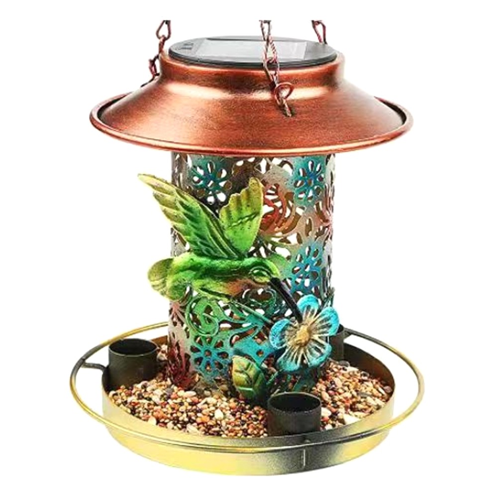 3X(Solar Bird Feeder for Outdoors Hunging, Metal Outside Wild Bird Feeders8214