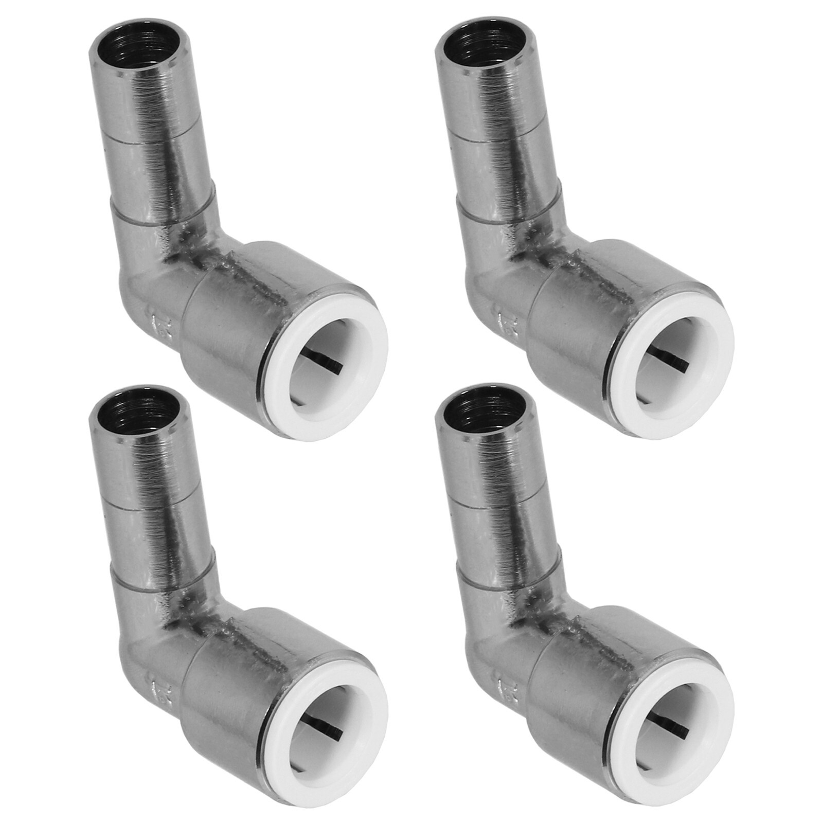 Radiator Valve Reducing Elbow Stem Compression Chrome 15mm x 15mm Pushfit x 4