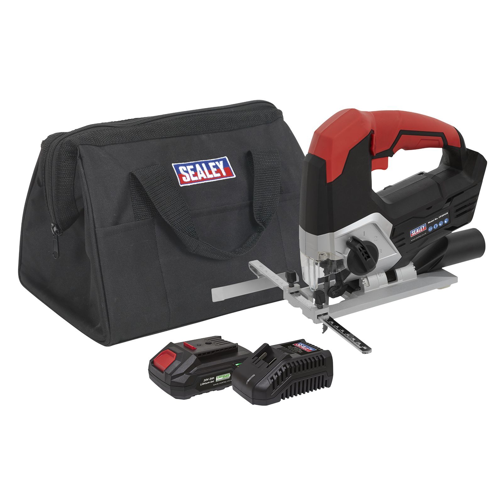 Sealey Cordless Jigsaw Kit 20V 2Ah + Storage Bag Workshop Power Tool CP20VJSKIT1