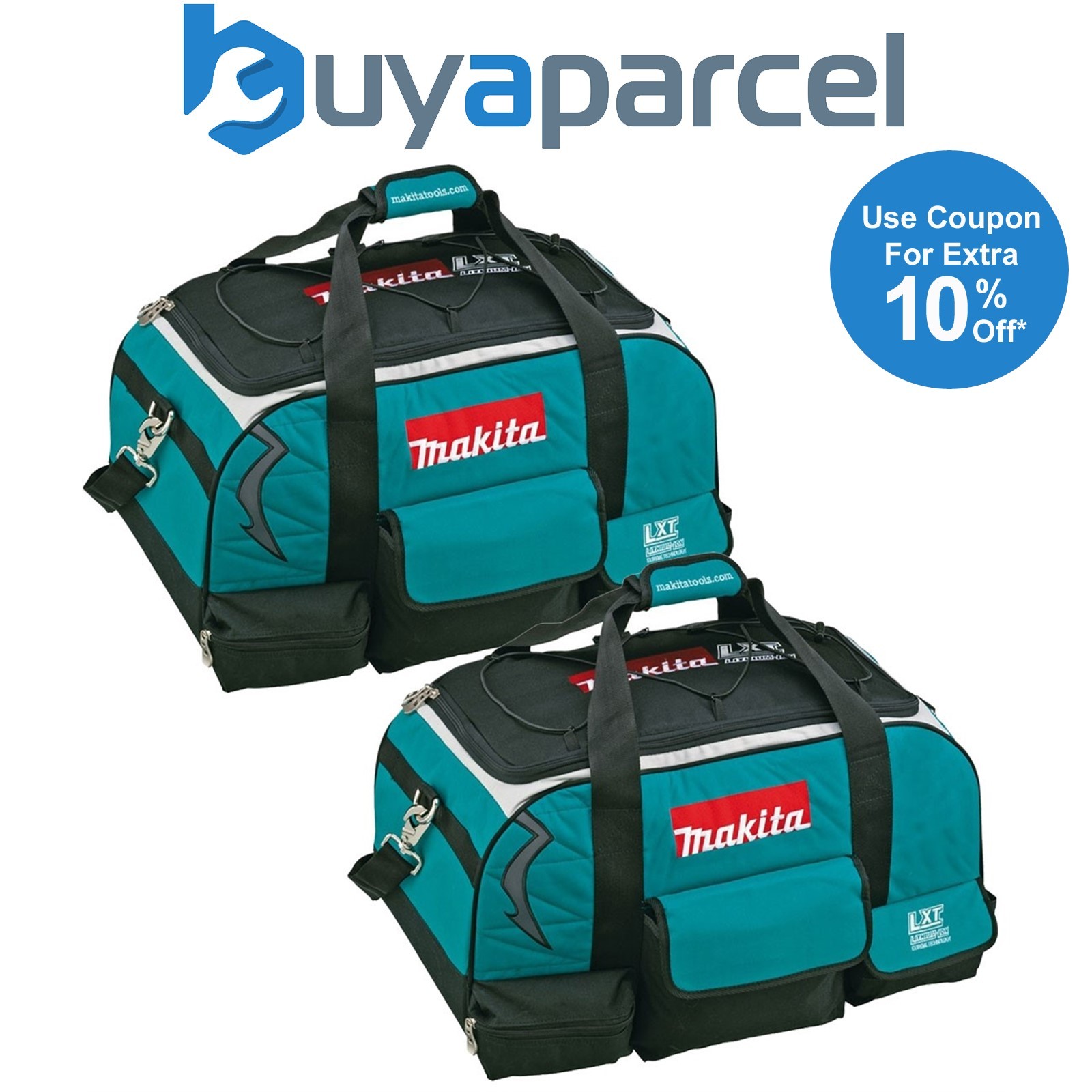 2x Makita LXT400 23" 58cm LXT Heavy Duty Padded ToolBag Tool Bag +Shoulder Strap