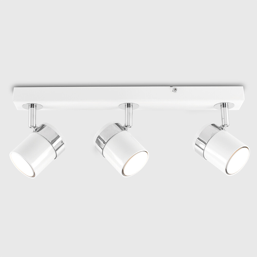 3 Way Ceiling Lights Spotlight Adjustable Fitting Kitchen Fitting LED GU10 Bulbs