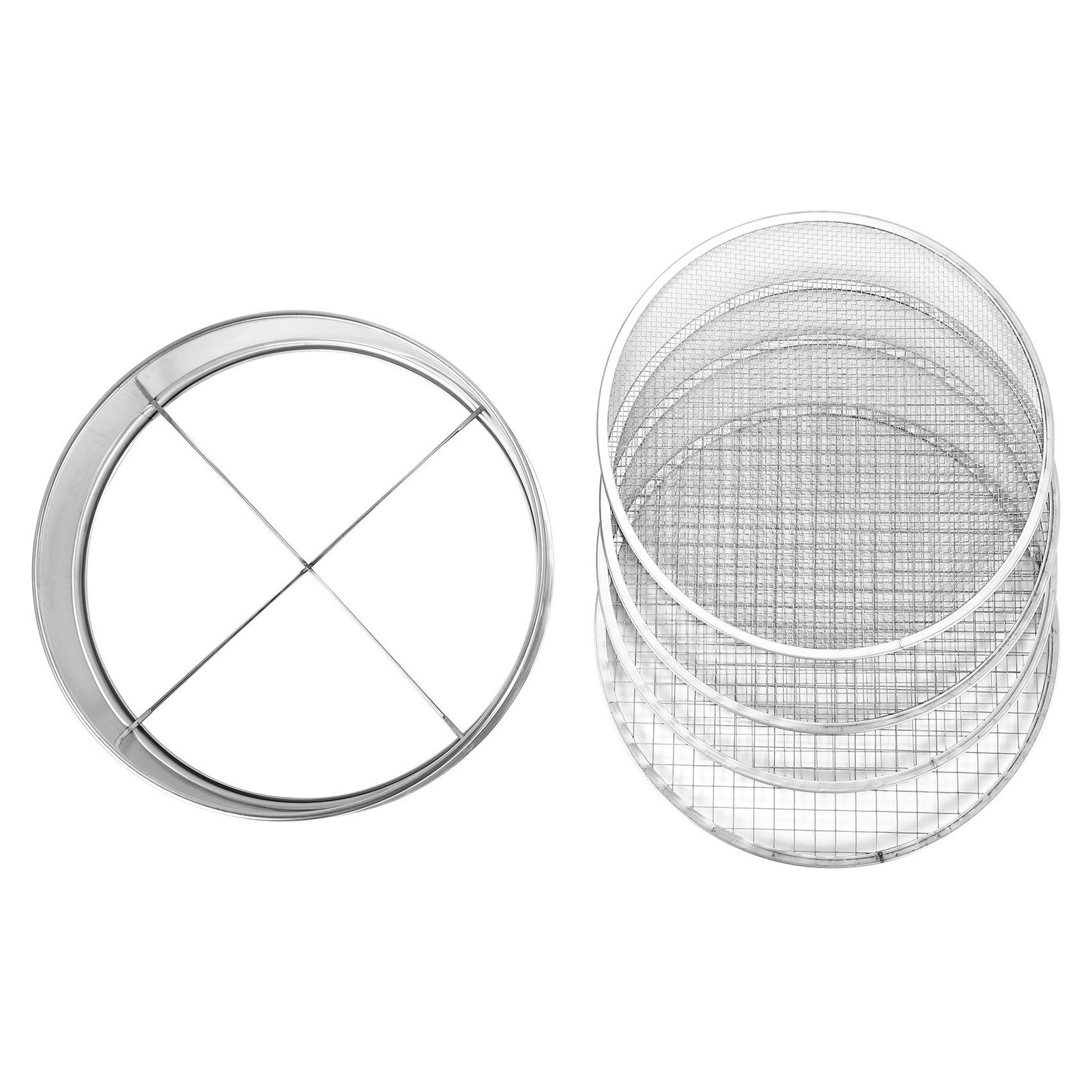 Garden Potting Mesh Sieve Sifting Pan - Stainless Steel Mix Soil 4 Sieve3974