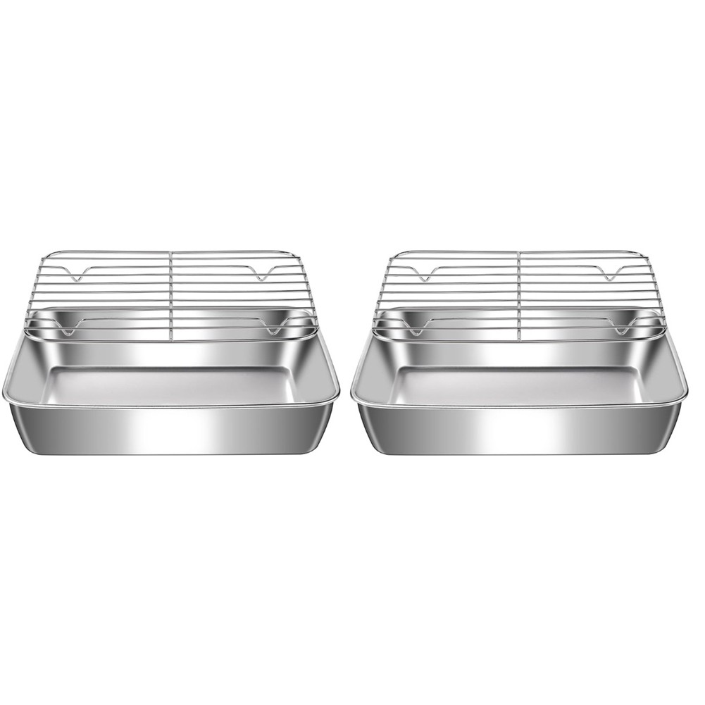 Baking Sheet Set of 2, Stainless Steel Cookie Sheet Baking Sheet Pan, Non3261