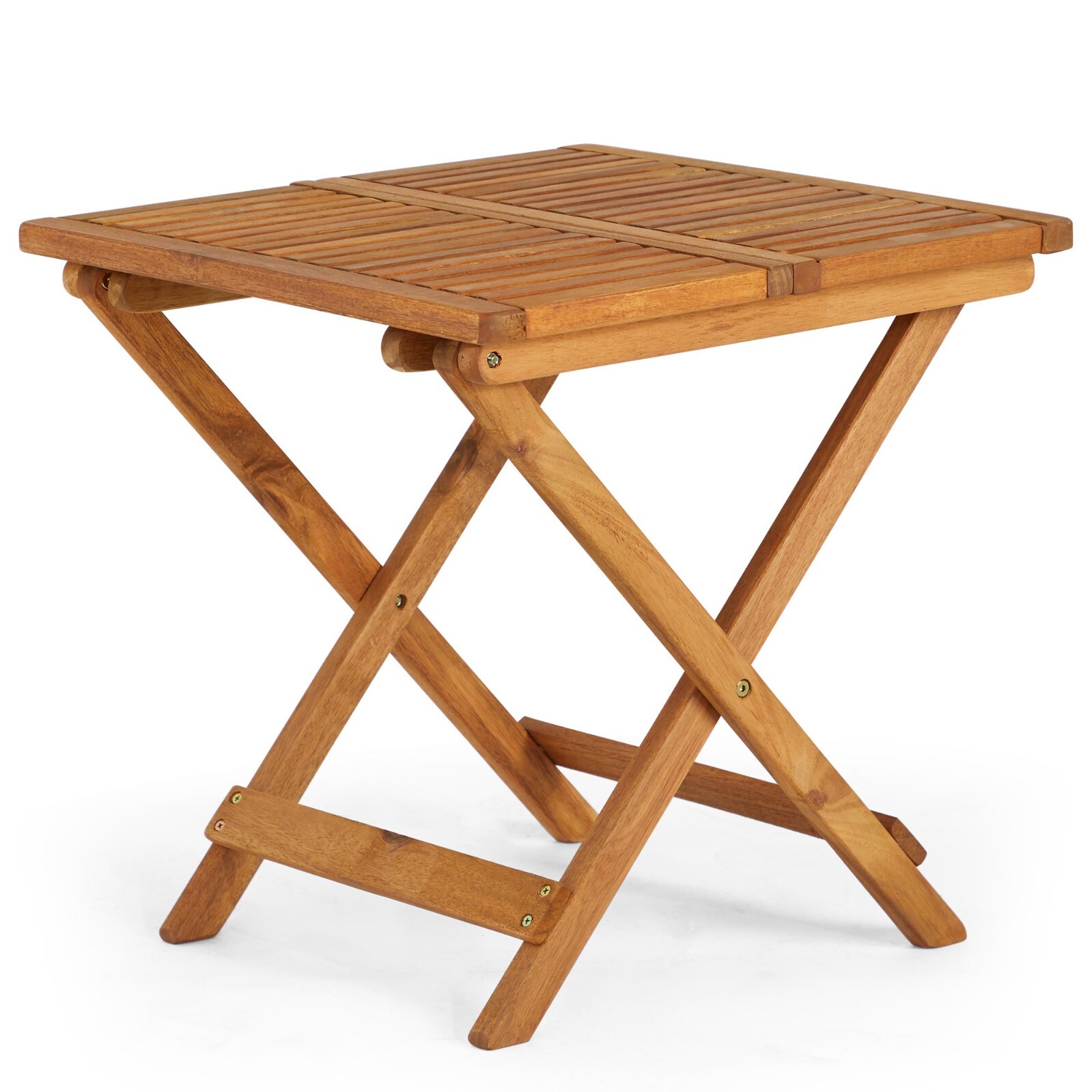 Adirondack Side Table for Garden, Folding Natural Wood End Table, VonHaus