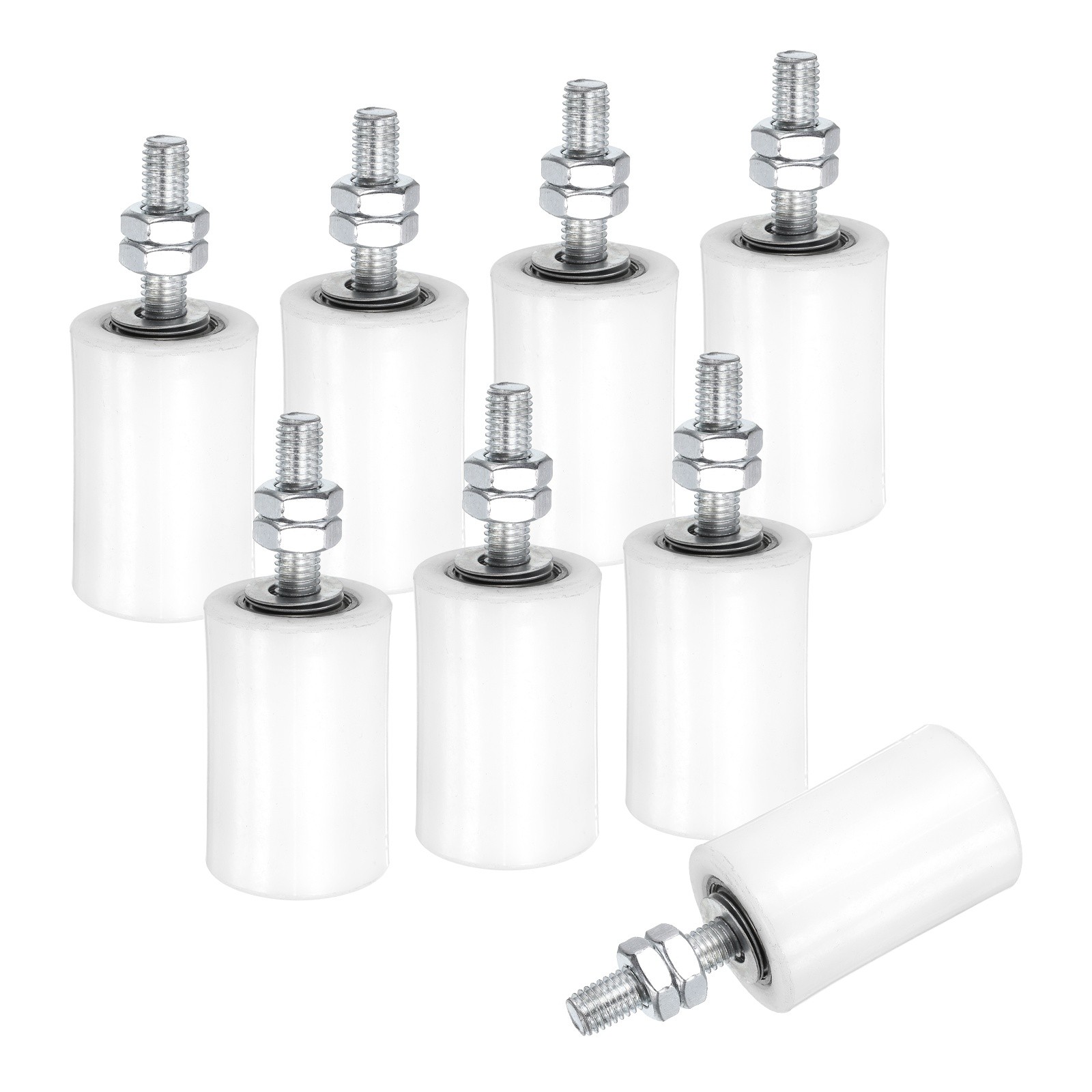 8Pcs Slide Gate Guide Roller, 1-5/8"x2-3/8" Nylon Sliding Gate Support, White